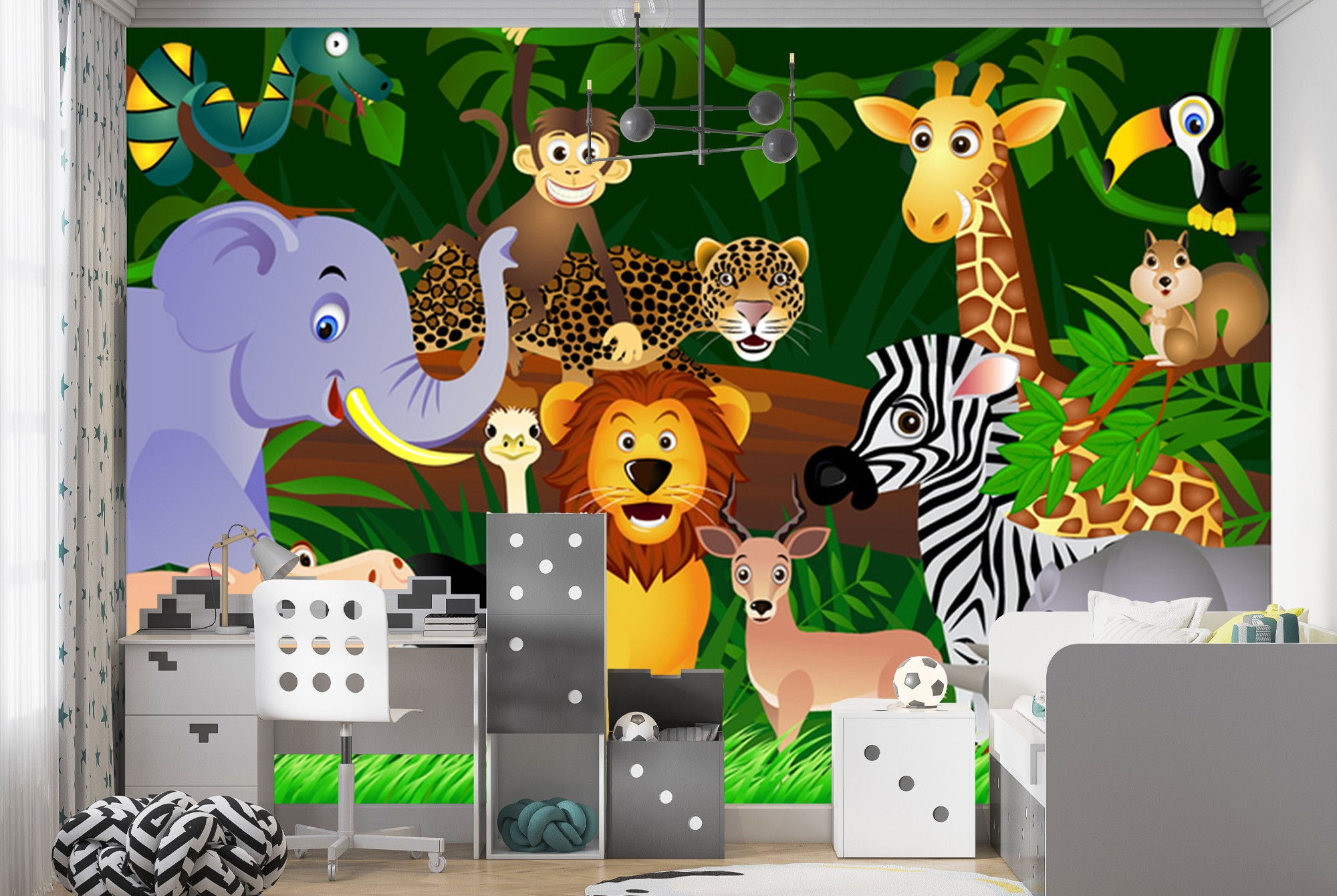 Wallpaper #qH1T8o4Bnwiau_P62QsV41 Jungle Animals Wall Mural Lion Wallpaper Kids Bedroom Nursery Photo