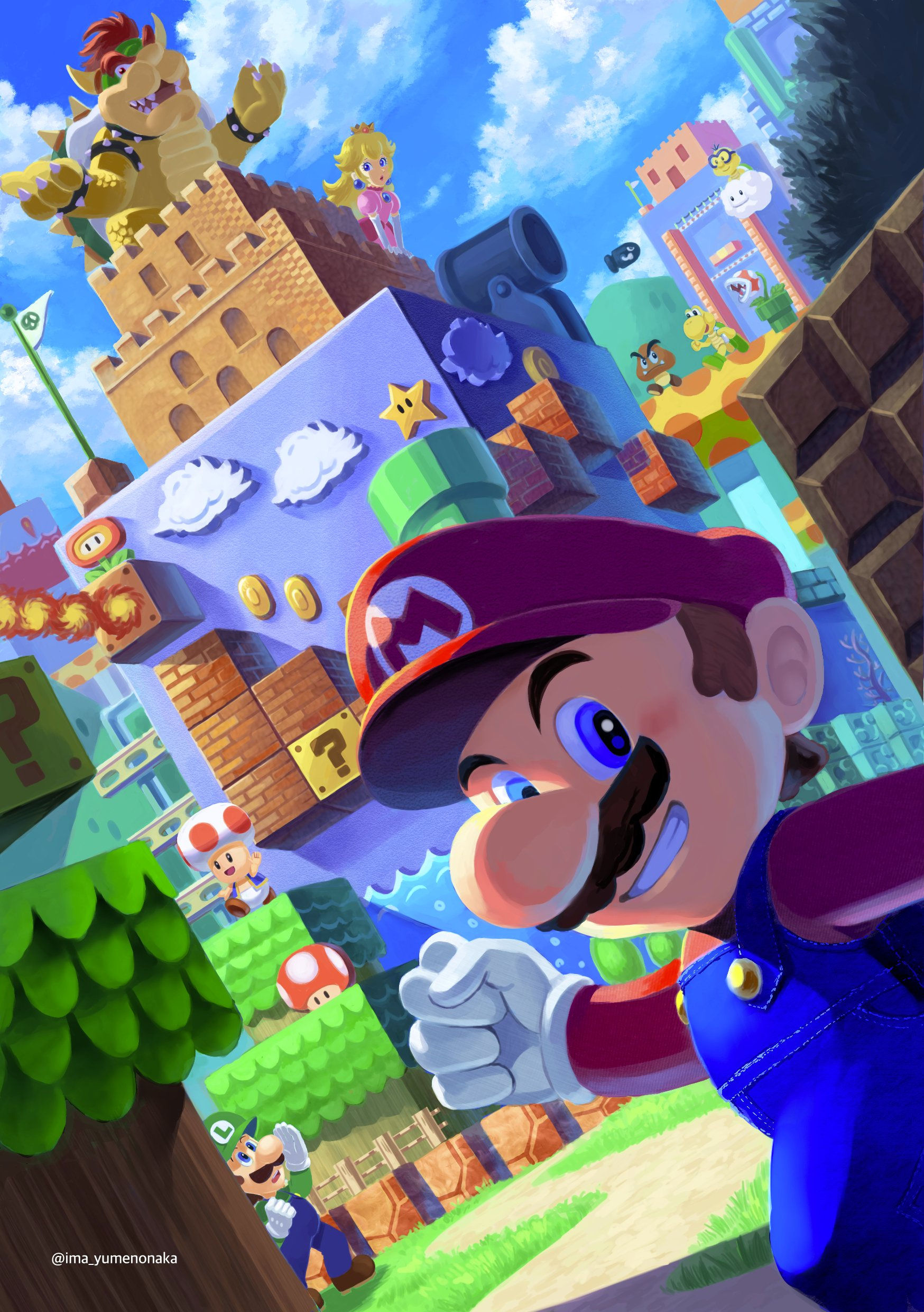 Wallpaper #8c6vJZMB71dOy6JZMRQu259 Super Mario Bros Image by Ima Yumenonaka 3072083 Zerochan Anime