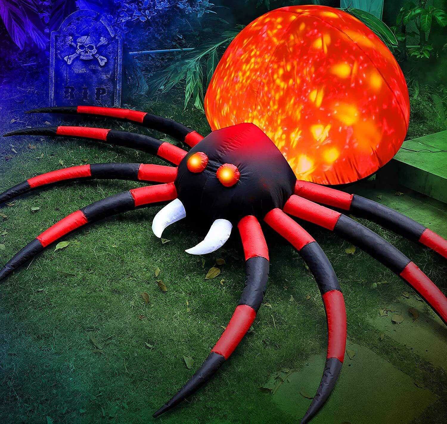 Wallpaper #-vQcOpMBKFX8bn3rt3dJ152 8ft Halloween Inflatable Giant Spider LED Flame Outdoor Decoration