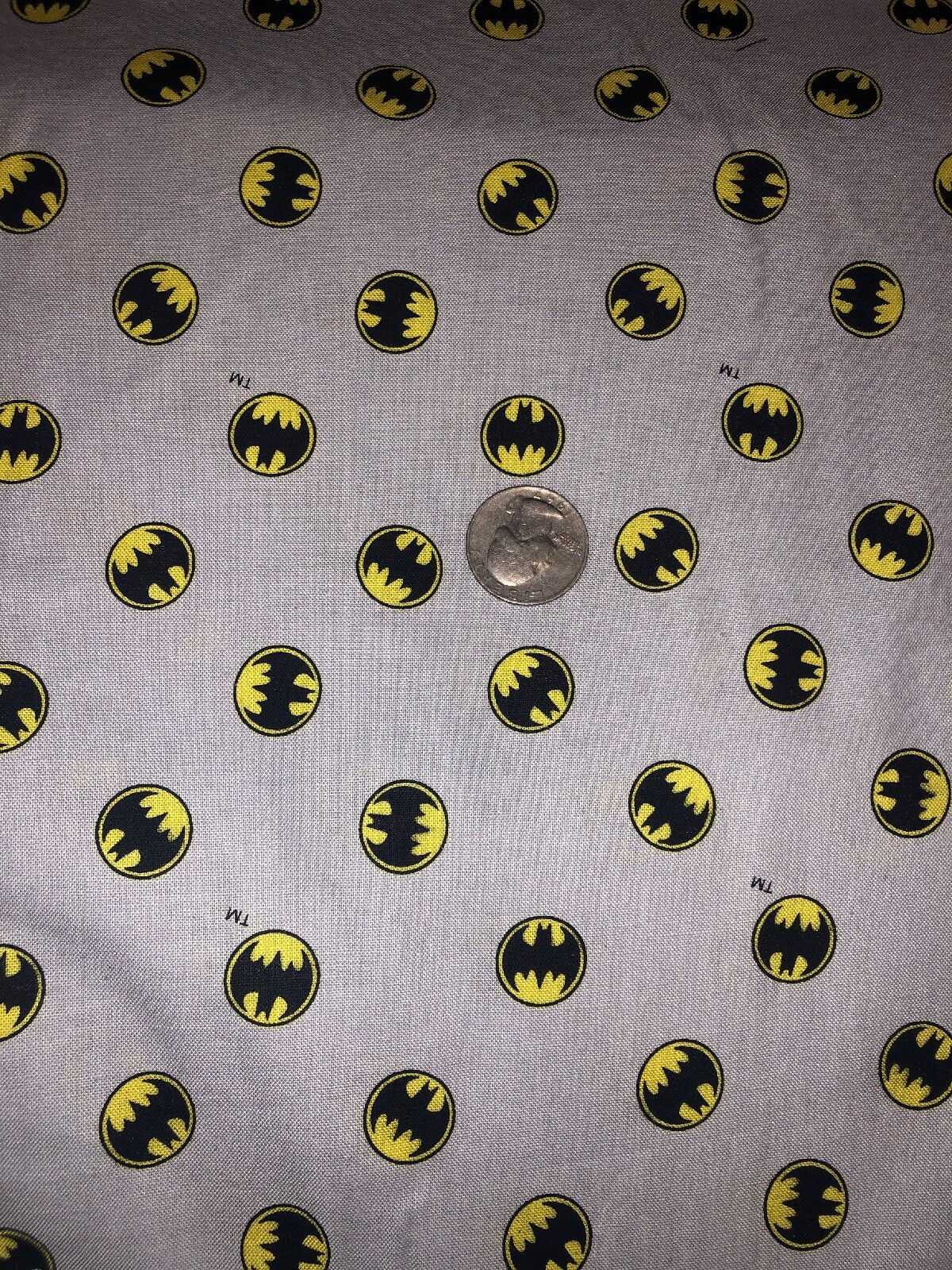 Wallpaper #6meX-5IBSpphPi3-7JR223 Batman Logo Gray Black Yellow DC Comics 100 Cotton Fabric by the Yard