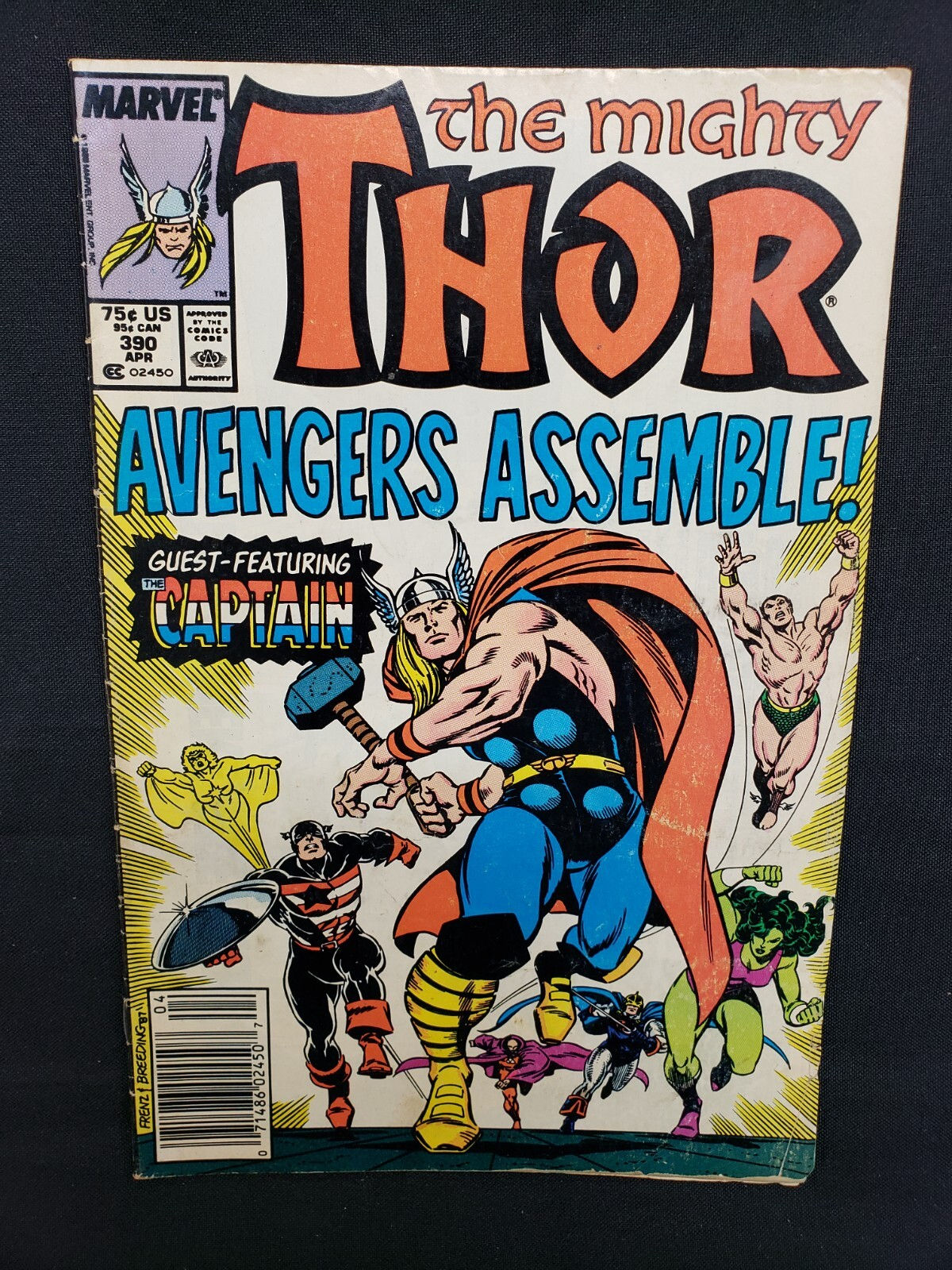 Wallpaper #SkU_pI4B7YBJg1BVEaWO38 Mighty Thor 390 Captain America Lifts Hammer Mjolnir Marvel 1988