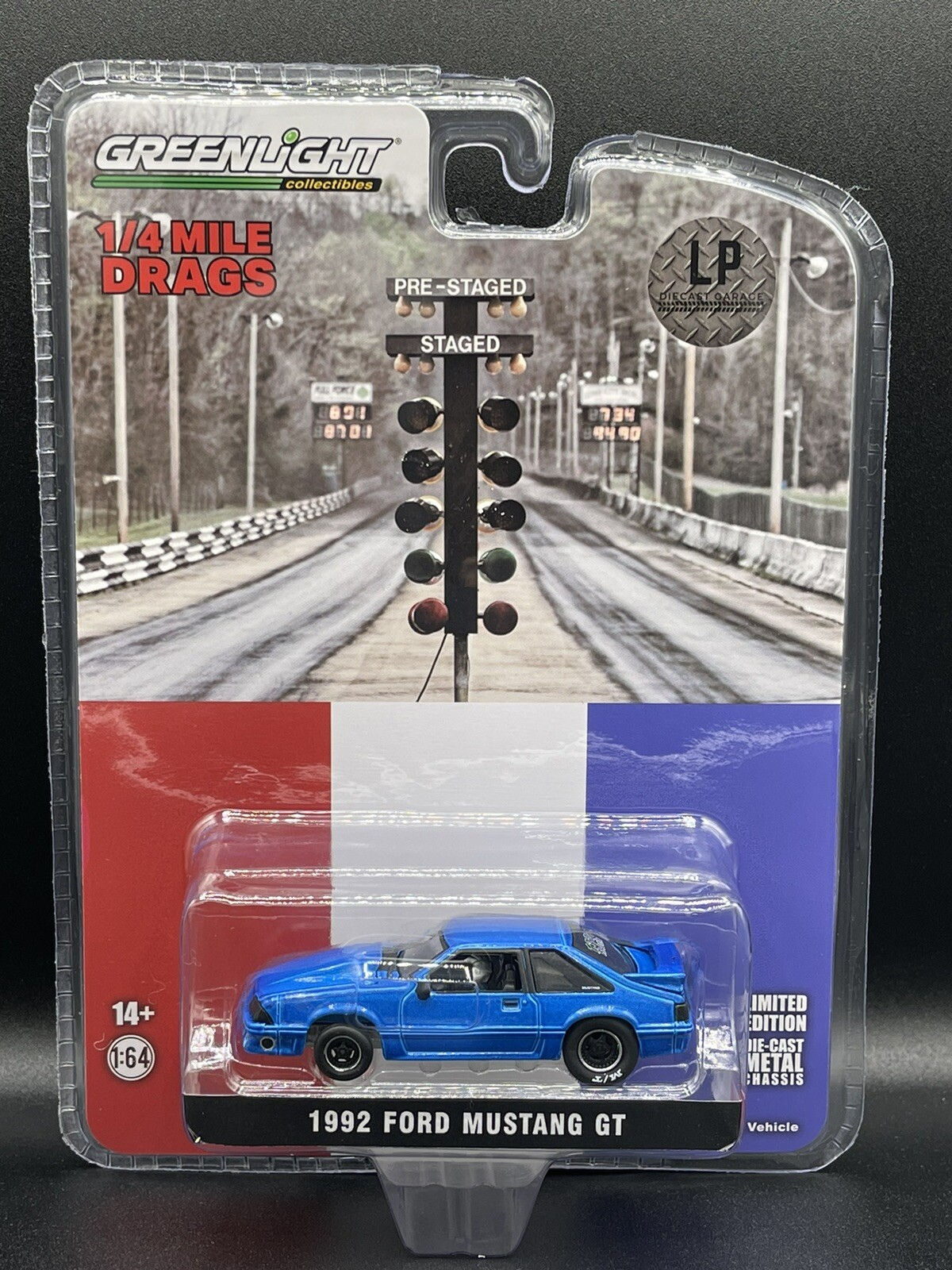 Wallpaper #HGfr9pIBSpphPi3-GYUW308 Greenlight 1992 Ford Mustang GT Drag Car Blue 164 Diecast Exclusive