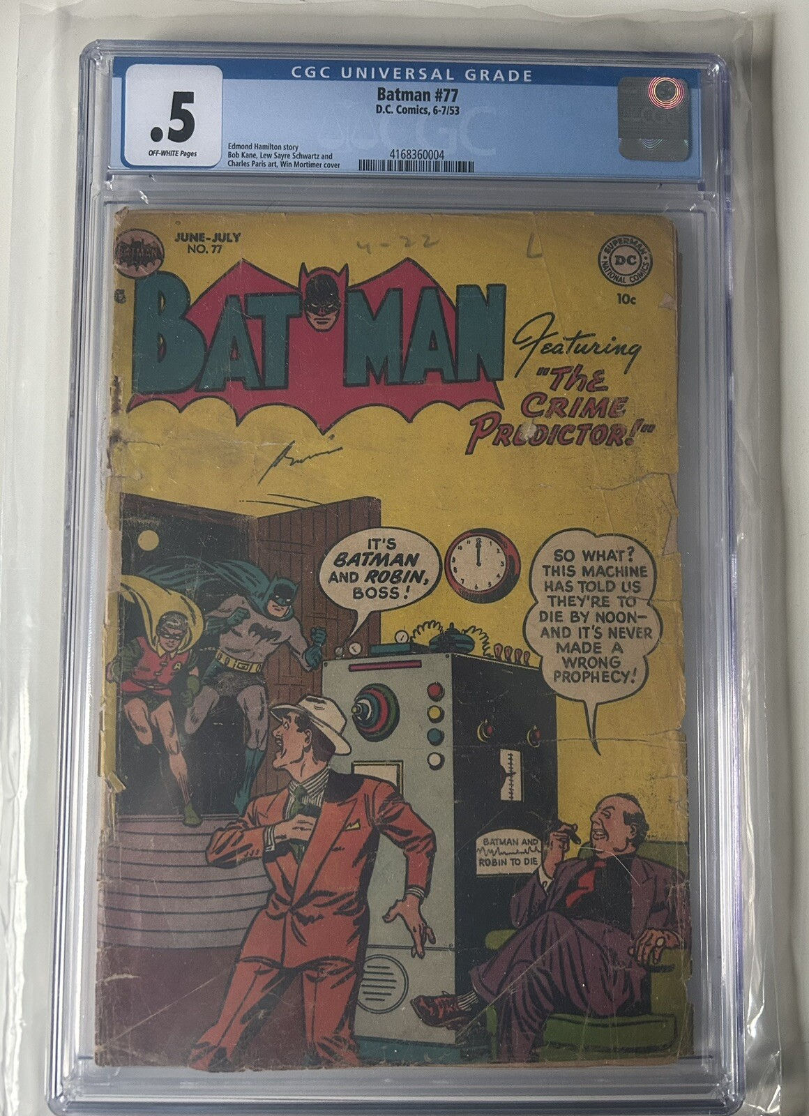 Wallpaper #lmda55IBSpphPi3-BTcb249 Batman 77 Cgc 5 Golden Age Detached Cover Comes W Separate Facsimile