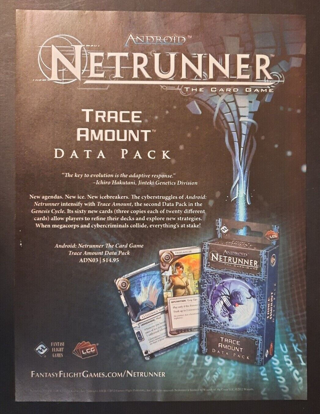 Wallpaper #ErmG3ZIBJvJKYCmEQQF_352 Android Netrunner Trace Amount Data Pack Card Game Magazine Page