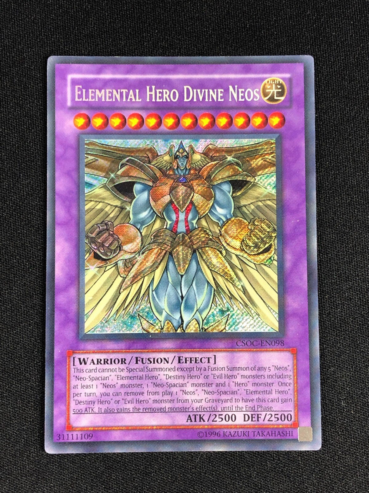 Wallpaper #tWd9EpMBSpphPi3-svuu17 Yugioh Elemental Hero Divine Neos Csoc En098 Secret Light Play eBay