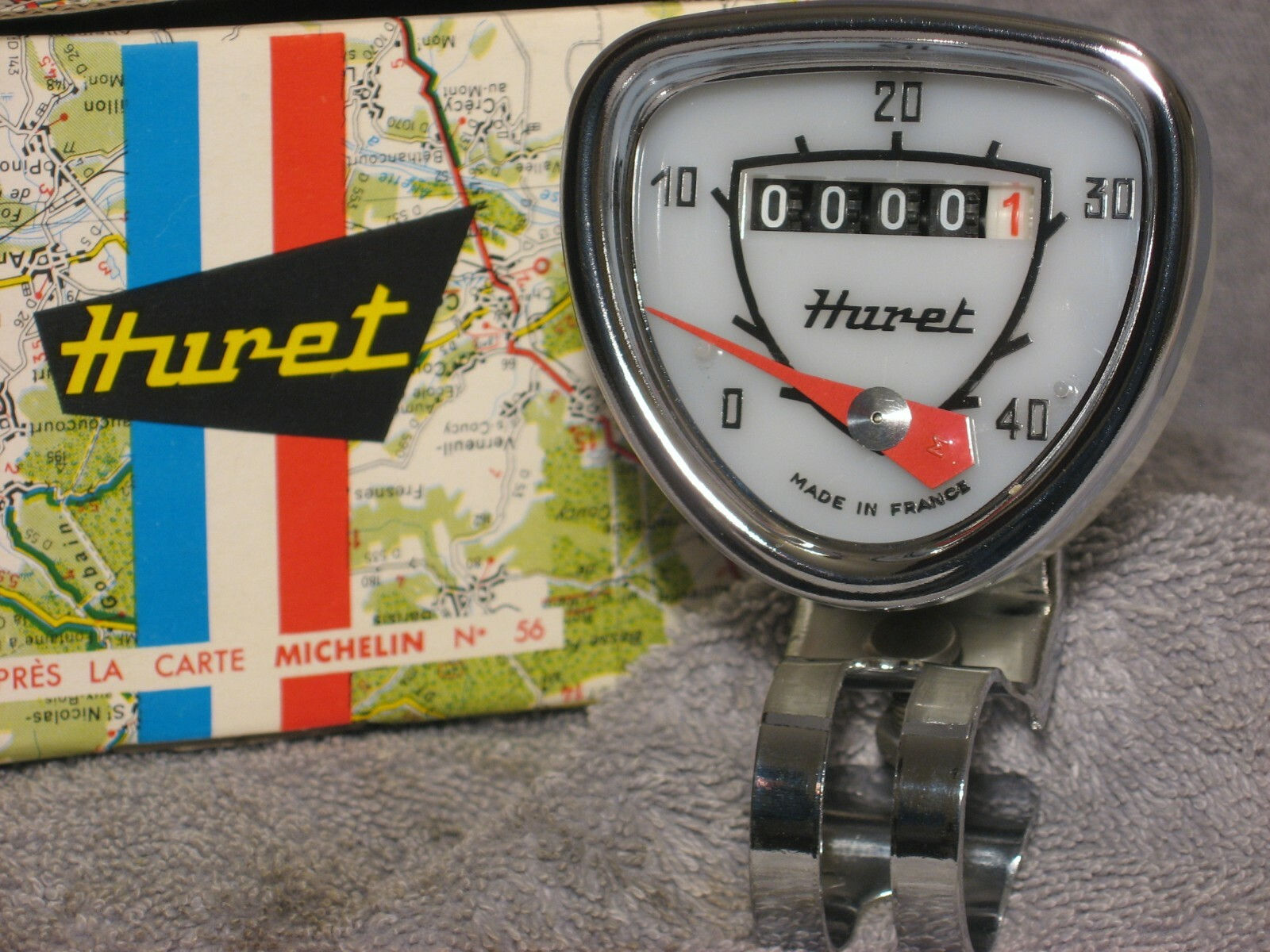 Wallpaper #zHdvJ5MB-pgBXx60VqUF219 Vintage Huret White Dial White Case 40 Mph Bicycle Bike Speedometer