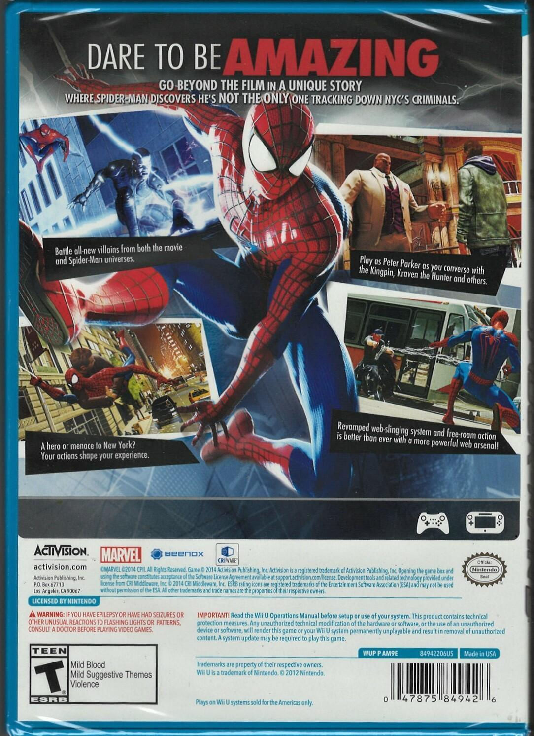 Wallpaper #f2hWHJMBSpphPi3-mSKd30 The Amazing Spider Man 2 Wii U Brand New Factory Sealed Us Version