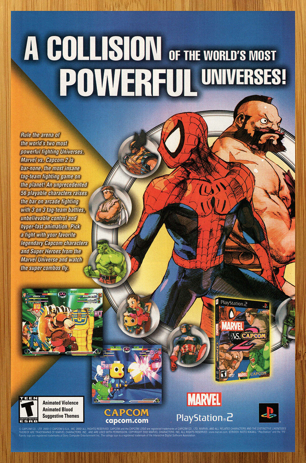 Wallpaper #n5wW4pIBZHQxiYarDb7d31 2002 Marvel vs Capcom 2 PS2 Dreamcast Print Adposter Official Spider