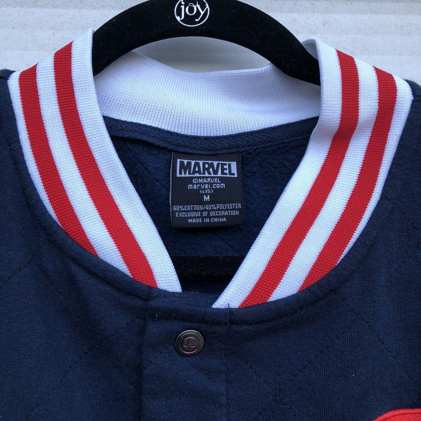 Wallpaper #WBlGKY8BtGB6xQ788ojP12 Captain America Varsity Jacket Size M Marvel Comics Gem