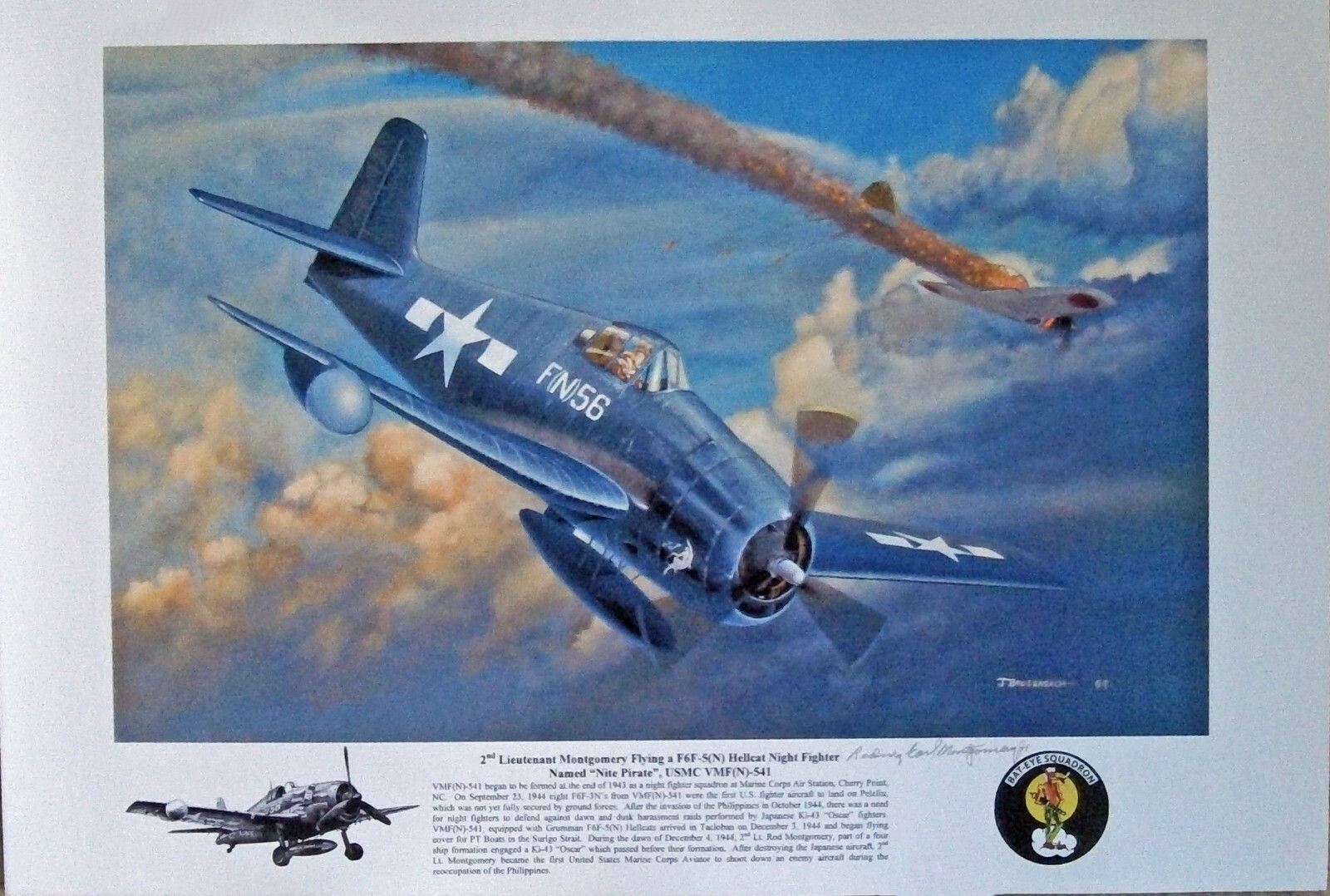 Wallpaper #hrgO15IBJvJKYCmELuEg220 Wwii Hellcat F6f Night Fighter Signed by Pilot Rod Montgomery Sn