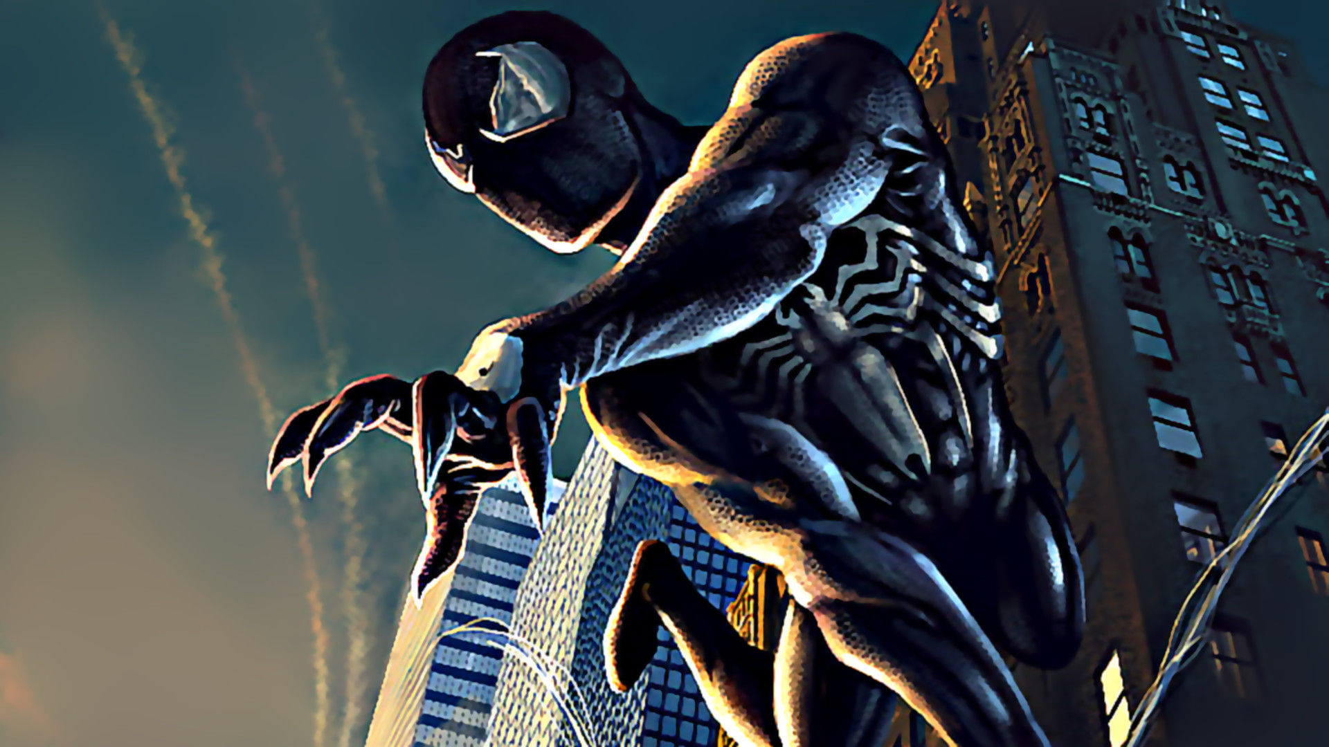 Wallpaper #IkXfi44B7YBJg1BVeJwE37 Spider-Man Noir Perches on a Building