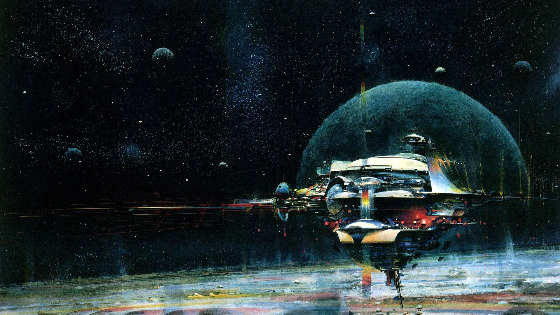 Wallpaper #f2954 Vintage Art Print Science Fiction Retro Ufo Poster Space Etsy