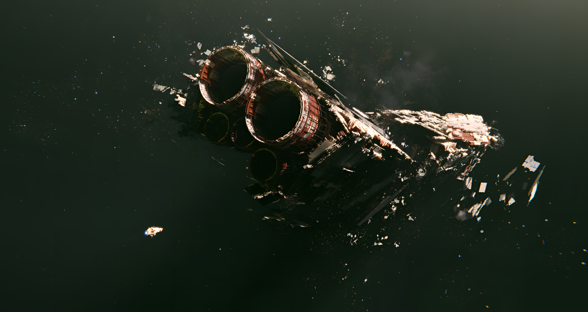 Wallpaper #8miAIJMBSpphPi3-mS3Z71 Majestic Derelict Spaceship Wreck HD Wallpaper by Maciej Rebisz