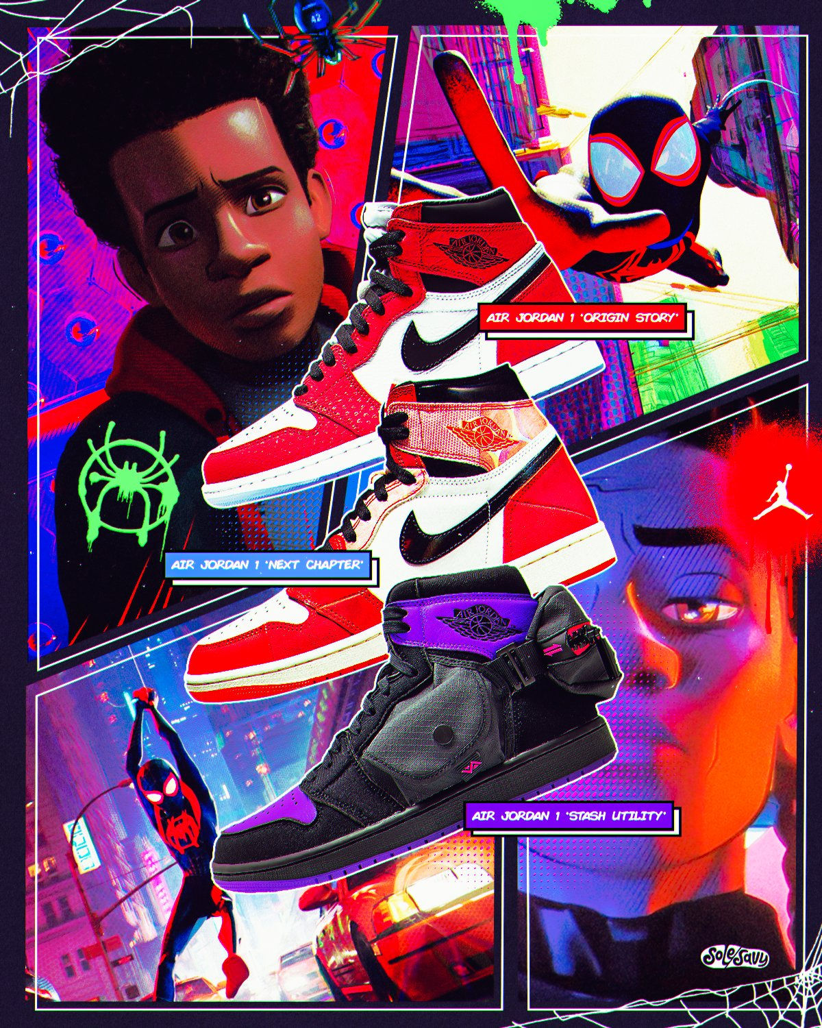 Wallpaper #74D73 Air Jordan 1 Retro High Og Spiderman Level Up