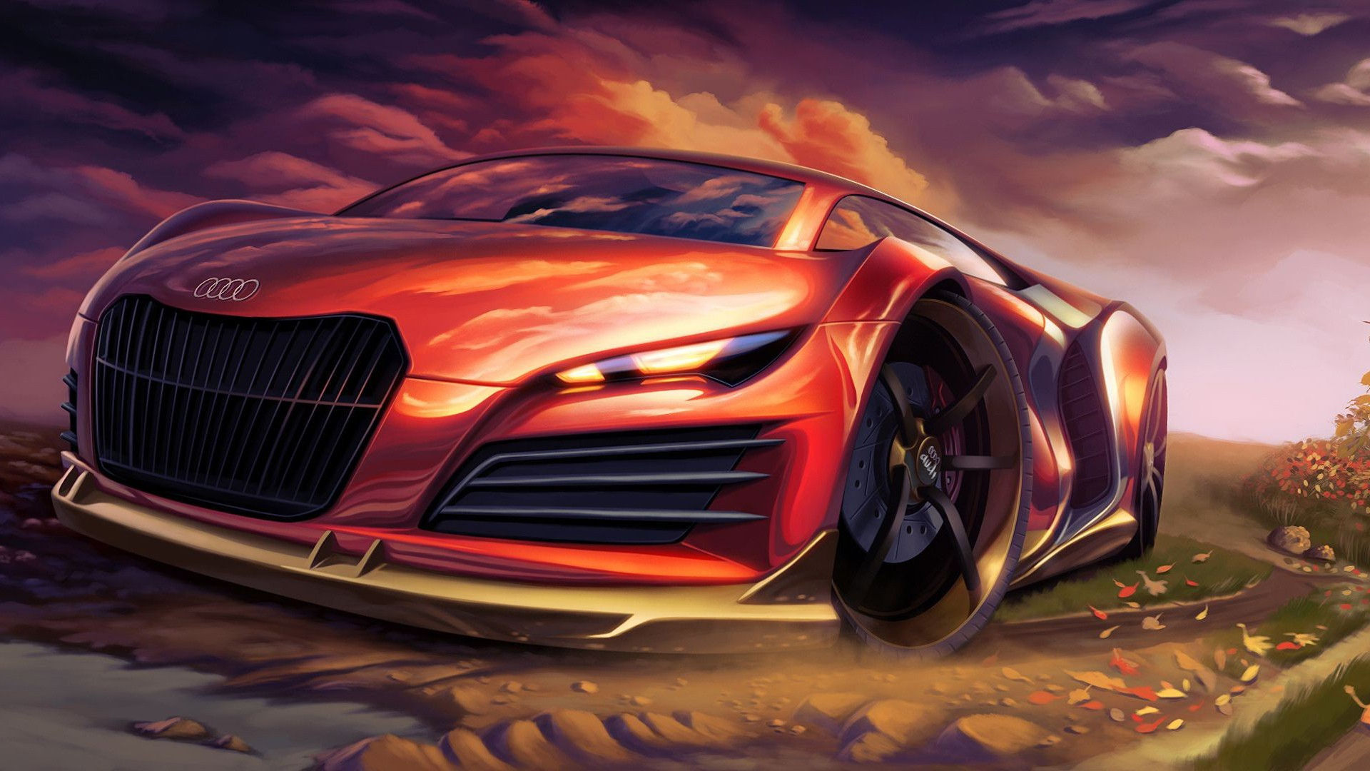 Wallpaper #mhkuM48BtGB6xQ78FJmd44 Car Sports Car Concept Cars Digital Art Painting Audi Wheels