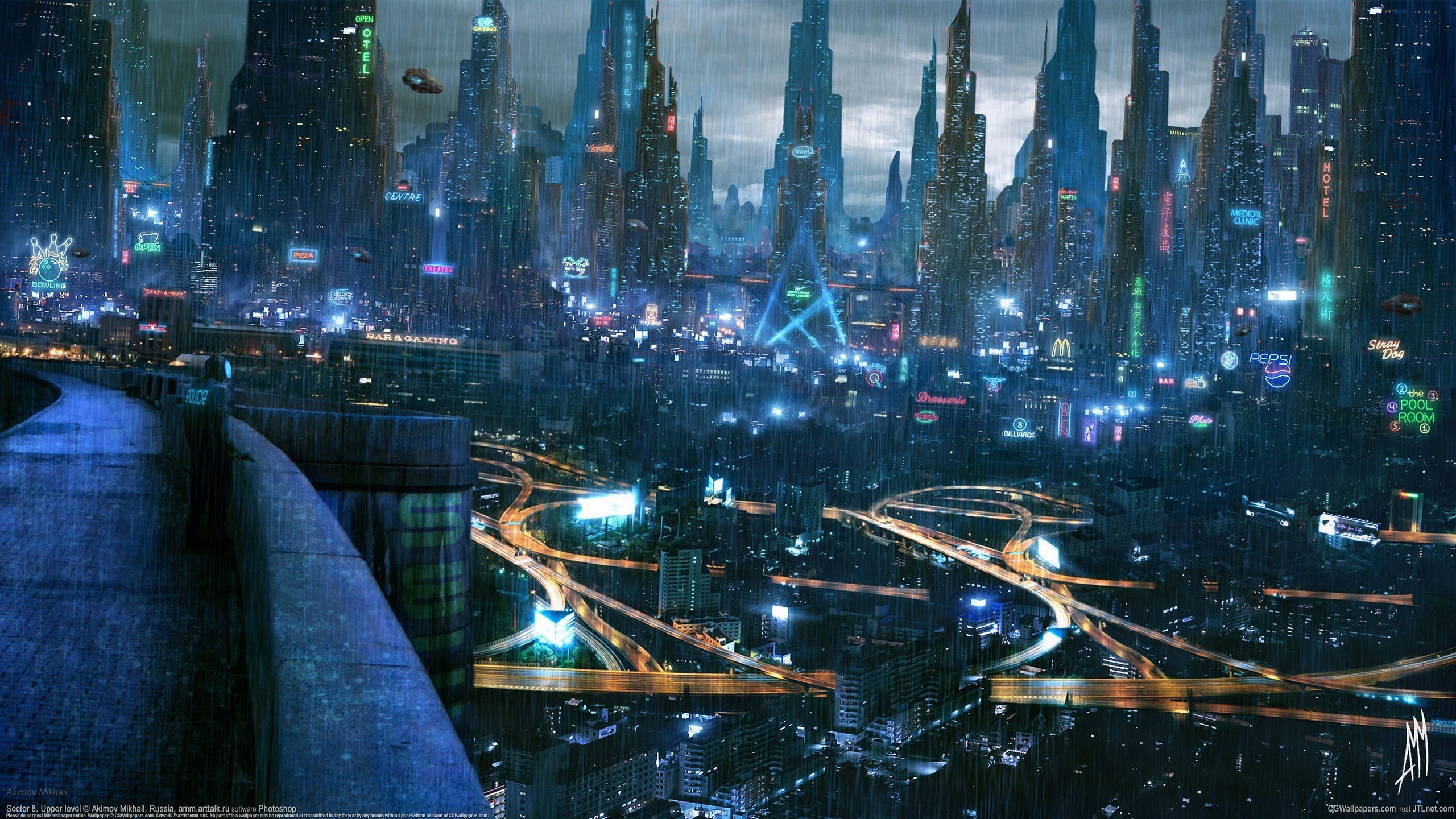 Wallpaper #m9daMpMB4Oq-IITvTzZ291 Cyberpunk Cityscape City Futuristic City Digital Art Wallpapers HD