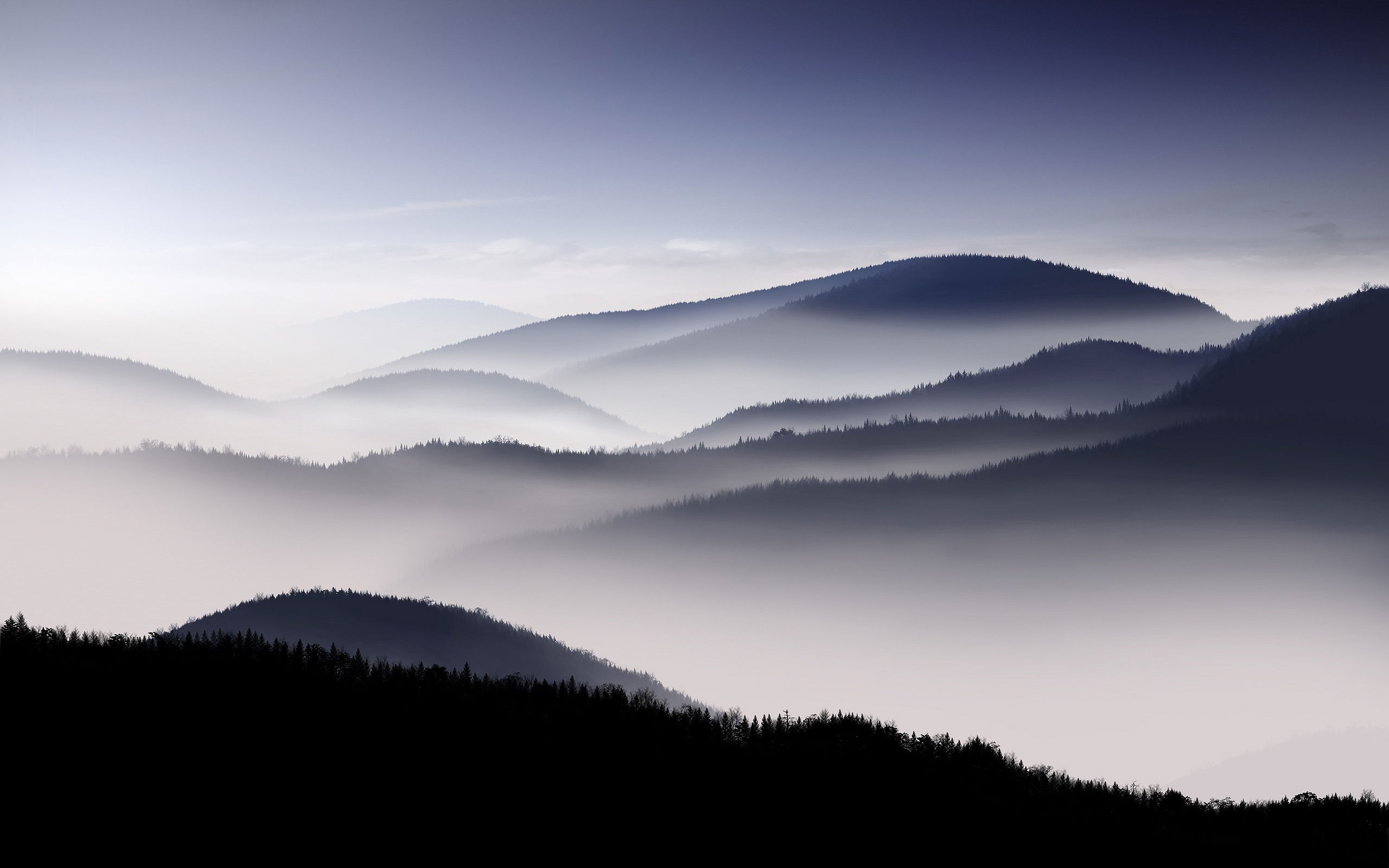 Wallpaper #x--qS5MBMN-XEVvVnztn13 Mountain Landscape Mist Silhouette Wallpapers HD Desktop and