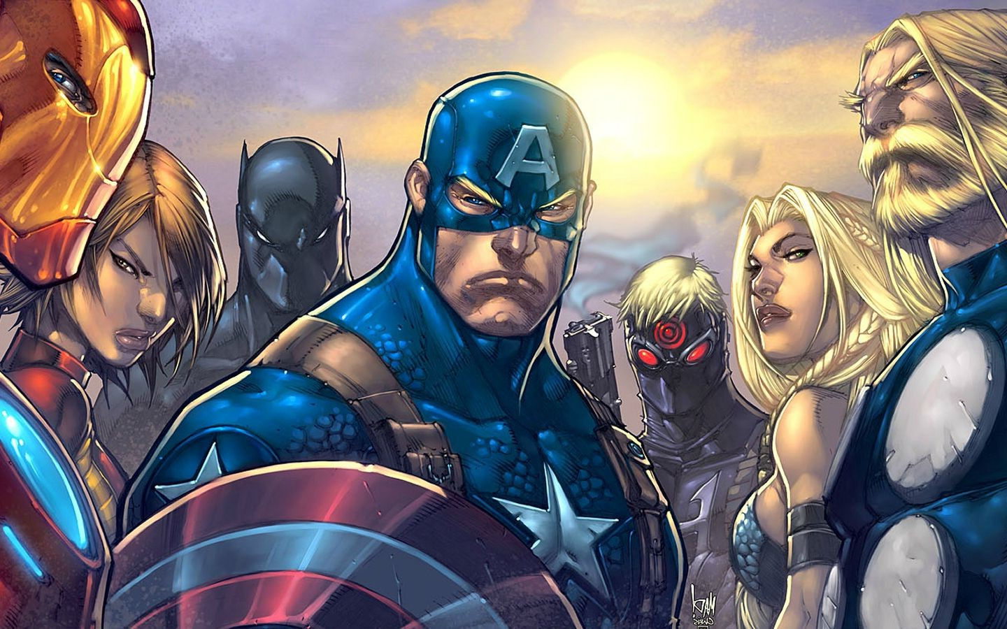 Wallpaper #nGf05pIBSpphPi3-mjUr180 Iron Man Captain America Black Panther Hawkeye Thor Janet Van Dyne