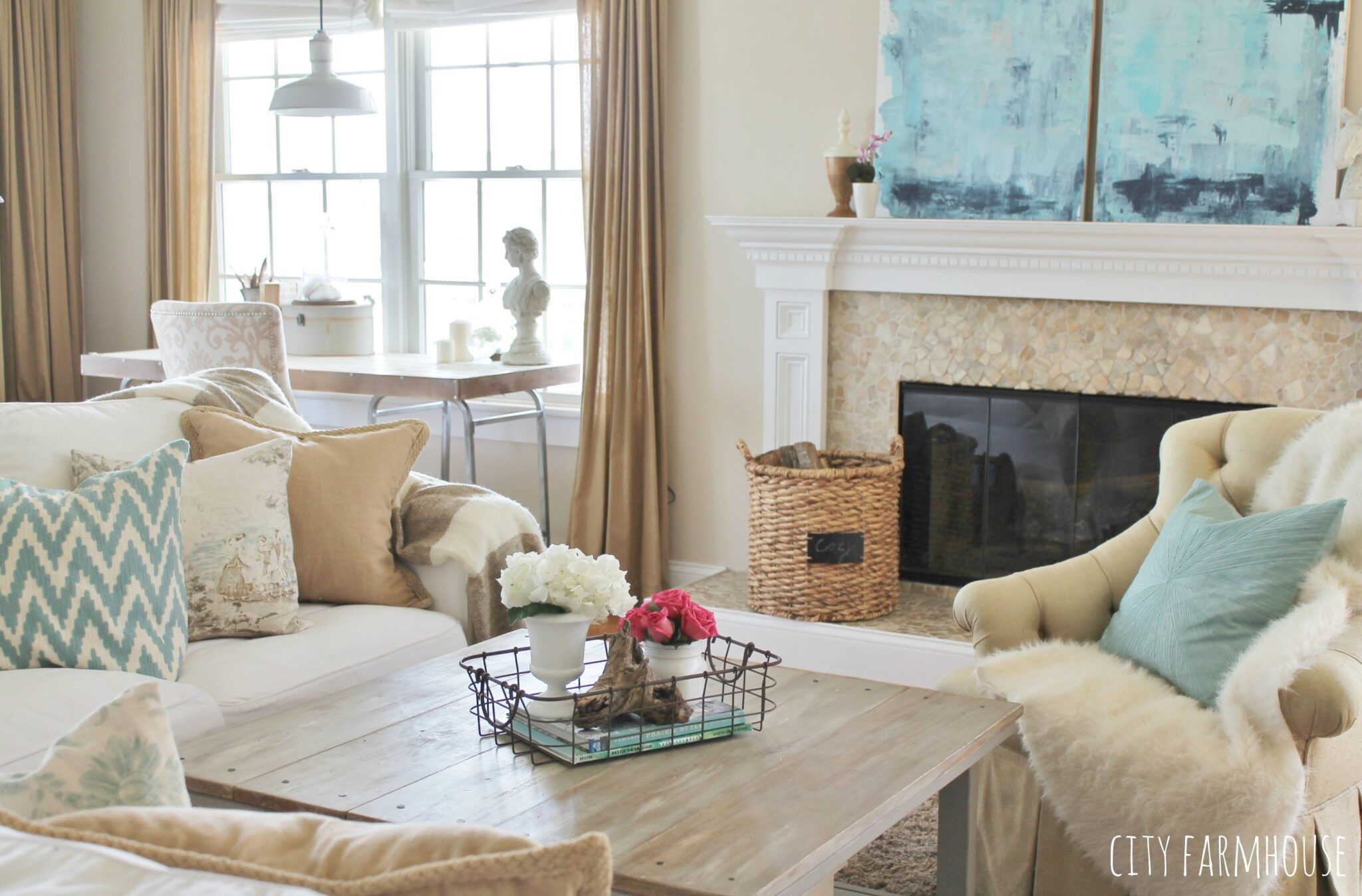 Wallpaper #AWeBD5MBSpphPi3-L-95275 Diy Abstract Art Modern Coastal Family Room Tour City Farmhouse