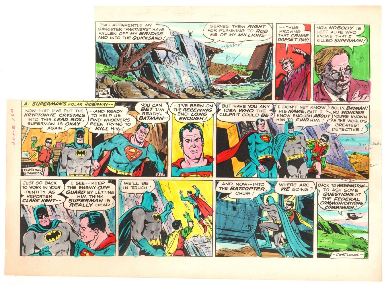 Wallpaper #SR0RK5MBlOZrFDOkU8UX256 Batman with Robin the Boy Wonder Sunday Strip Color Guide and Negative