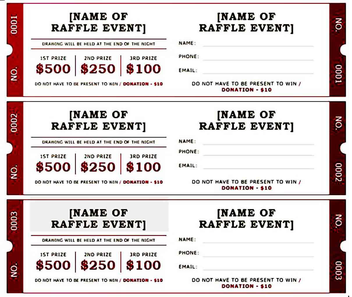 Wallpaper #58496 Free Printable Raffle Ticket Templates