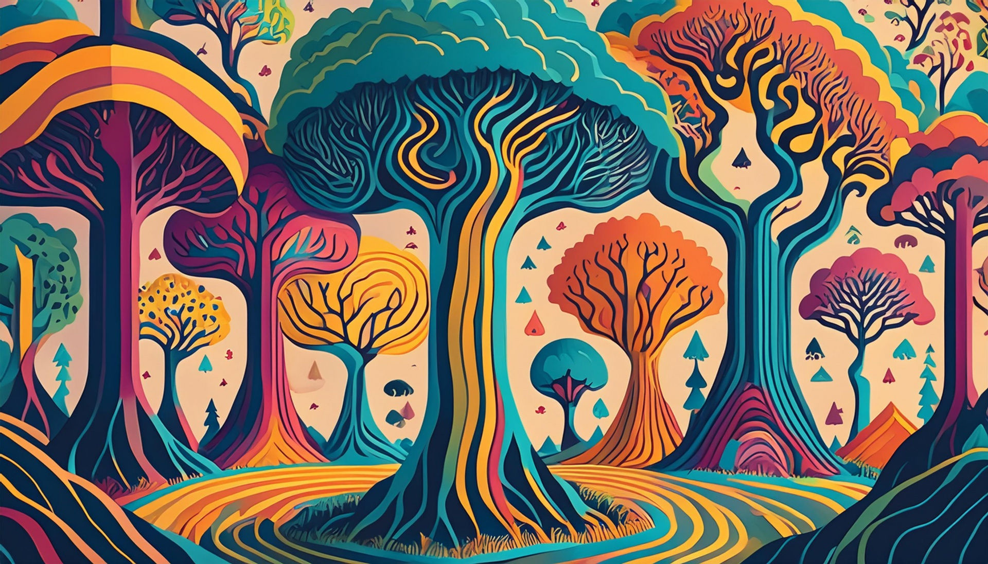 Wallpaper #d2c4EZMBSpphPi3-OPZ1158 Fantasy Tree Forest Art Print Free Stock Photo Public Domain Pictures