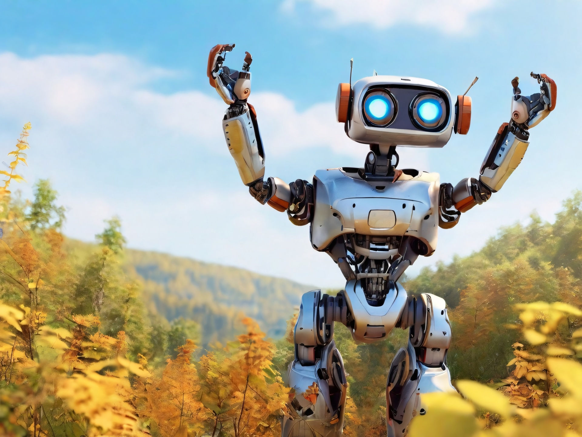 Wallpaper #C2c5-JIBSpphPi3-0ImG131 Rusty Robot Raising Hands Free Stock Photo Public Domain Pictures