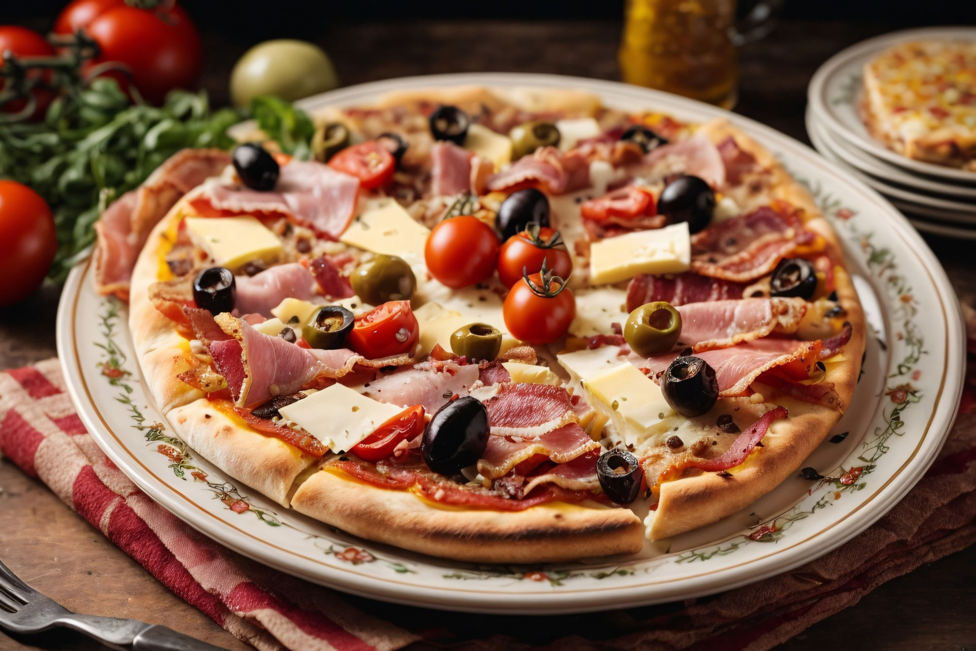 Wallpaper #hGcuDZMBSpphPi3-SeOZ93 Richly Decorated Italian Pizza Free Stock Photo Public Domain Pictures
