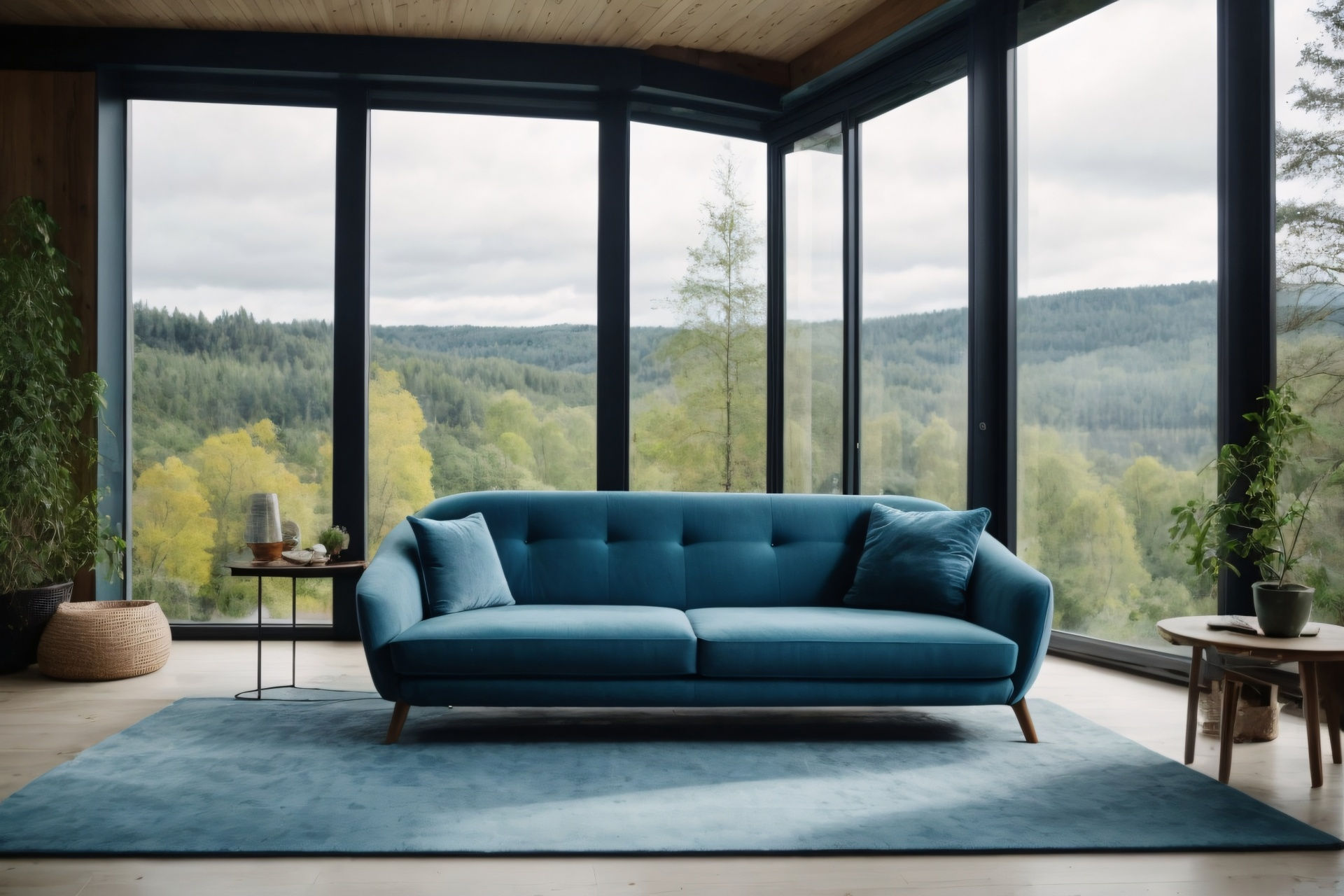 Wallpaper #EWc7-pIBSpphPi3-H5AG344 Blue Sofa Against Big Window Free Stock Photo Public Domain Pictures