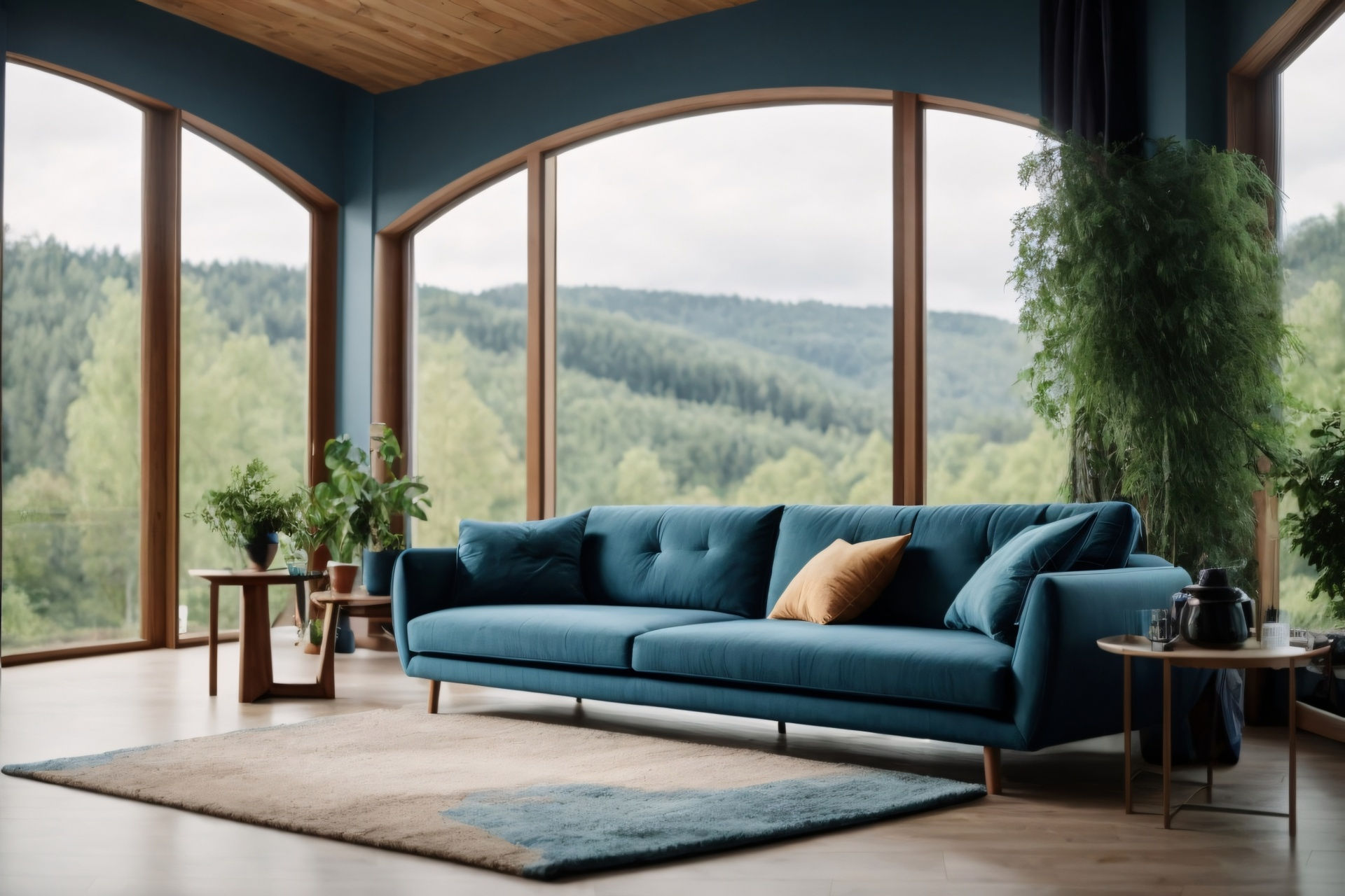 Wallpaper #EWc7-pIBSpphPi3-H5AG386 Blue Sofa Against Big Window Free Stock Photo Public Domain Pictures