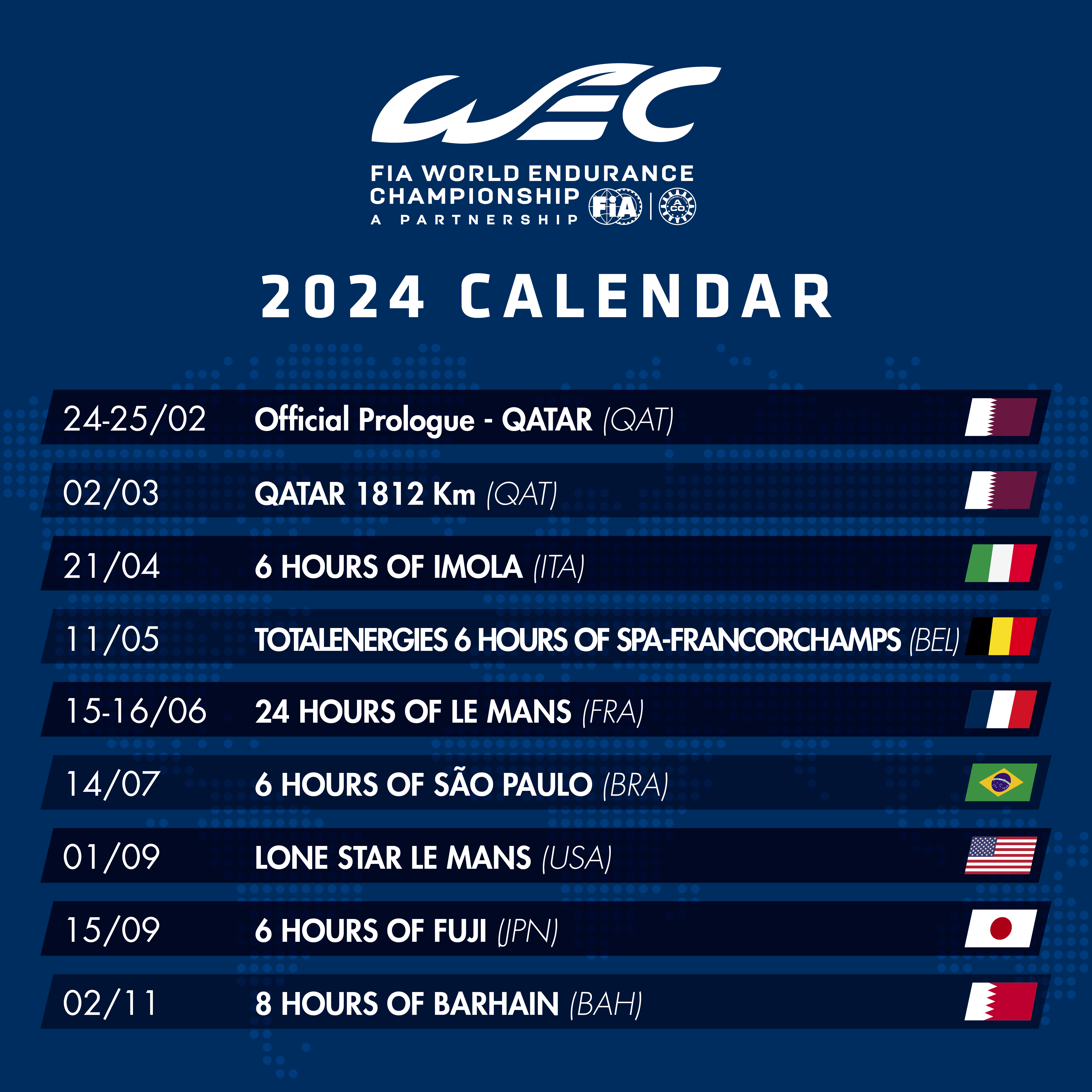 Wallpaper #MWjzI5MBSpphPi3-uTfl95 Wec 2024 Calendar Expands to Eight Rounds Federation Internationale