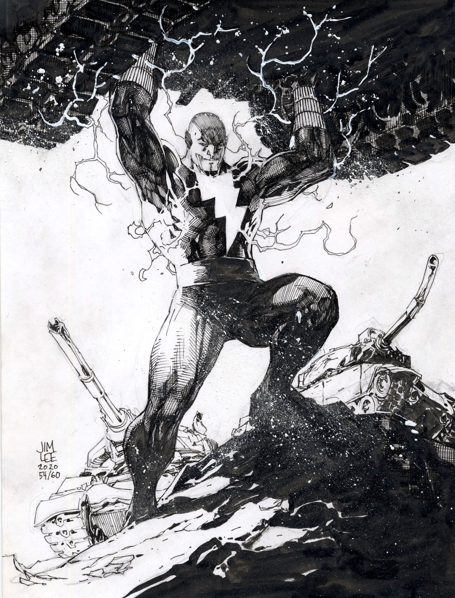 Wallpaper #xGdJ95IBSpphPi3-d4V547 Black Adam Flexes His Strength in Jim Lee Art Sketch