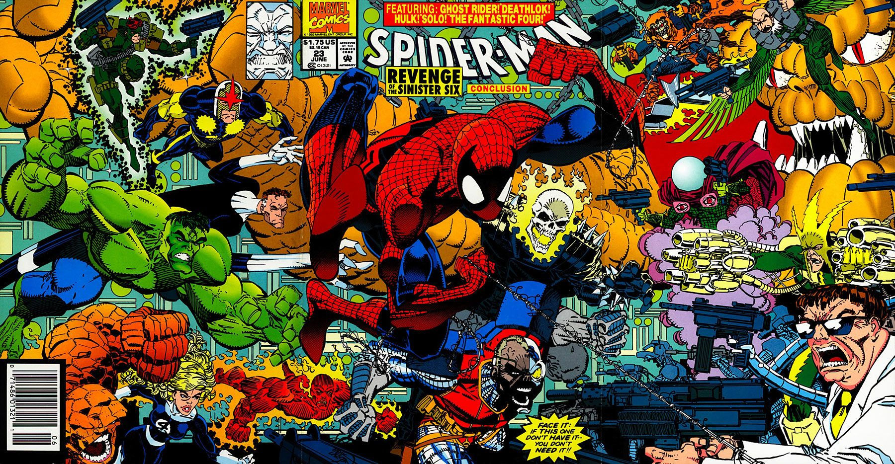 Wallpaper #ceb46 1920x1080 Spiderman vs Sinister Six Art Laptop Full HD 1080p HD 4K