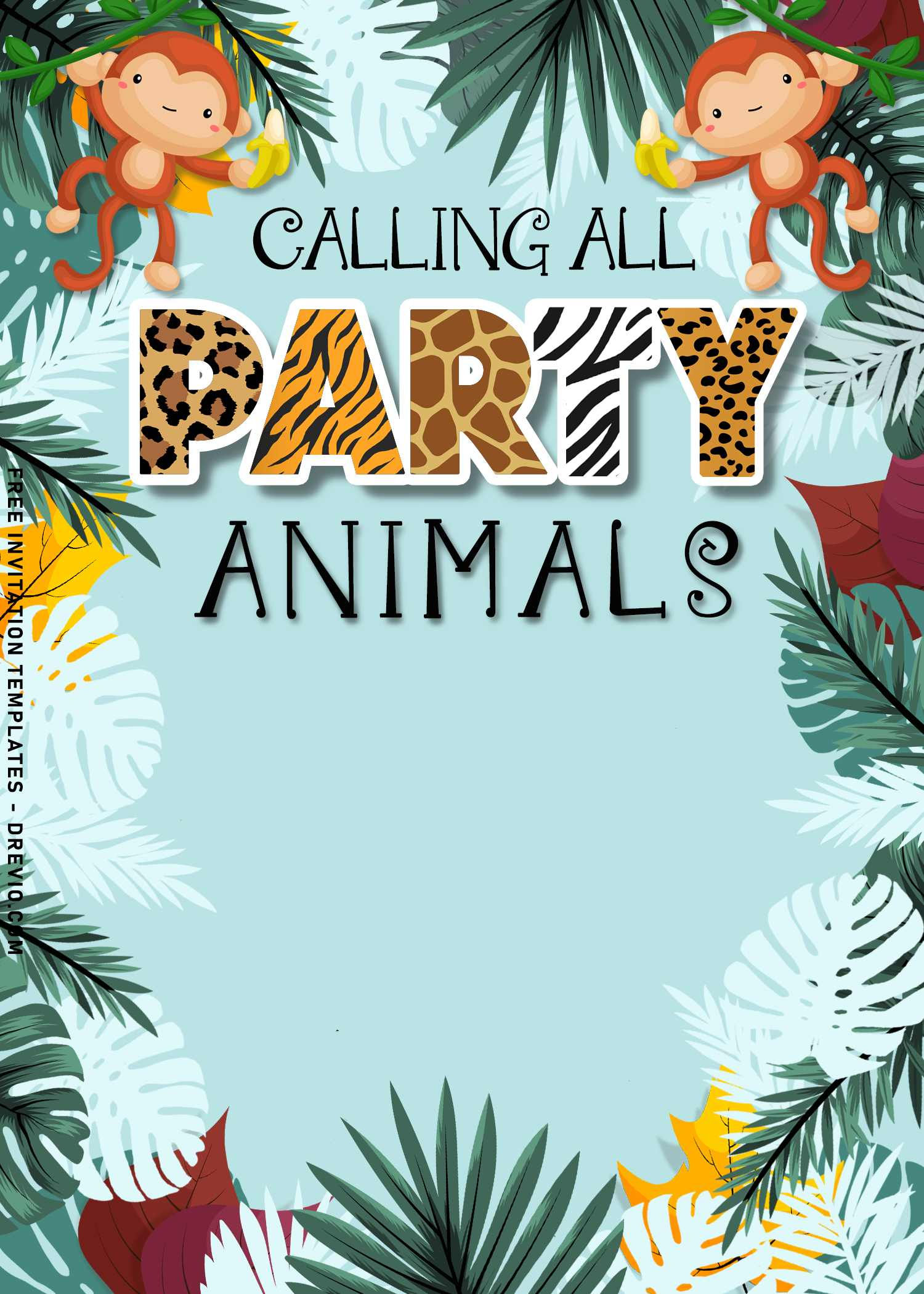 Wallpaper #tbne3ZIBJvJKYCmEsQLe90 10 Best Party Animals Invitation Templates for Kids Birthday Party