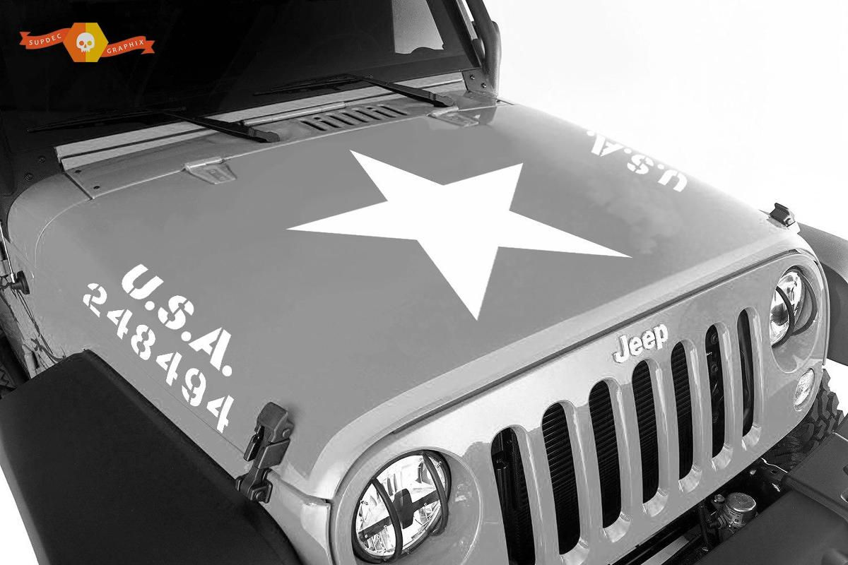 Wallpaper #uxnyO48BtGB6xQ78DbJj37 2 Jeep Wrangler USA Army Hood Vinyl Decal Sticker