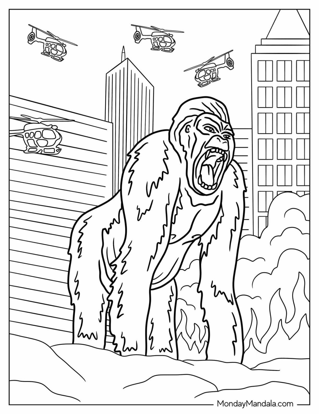 Wallpaper #1u_fTJMBMN-XEVvVqz47242 Godzilla vs King Kong Coloring Pages