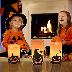 Wallpaper #zpwf4pIBZHQxiYarj74D489 3 Pack Halloween Flameless Candle Lamp with Timer Setting Battery