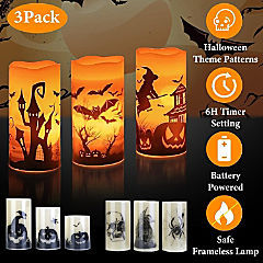 Wallpaper #zpwf4pIBZHQxiYarj74D479 3 Pack Halloween Flameless Candle Lamp with Timer Setting Battery