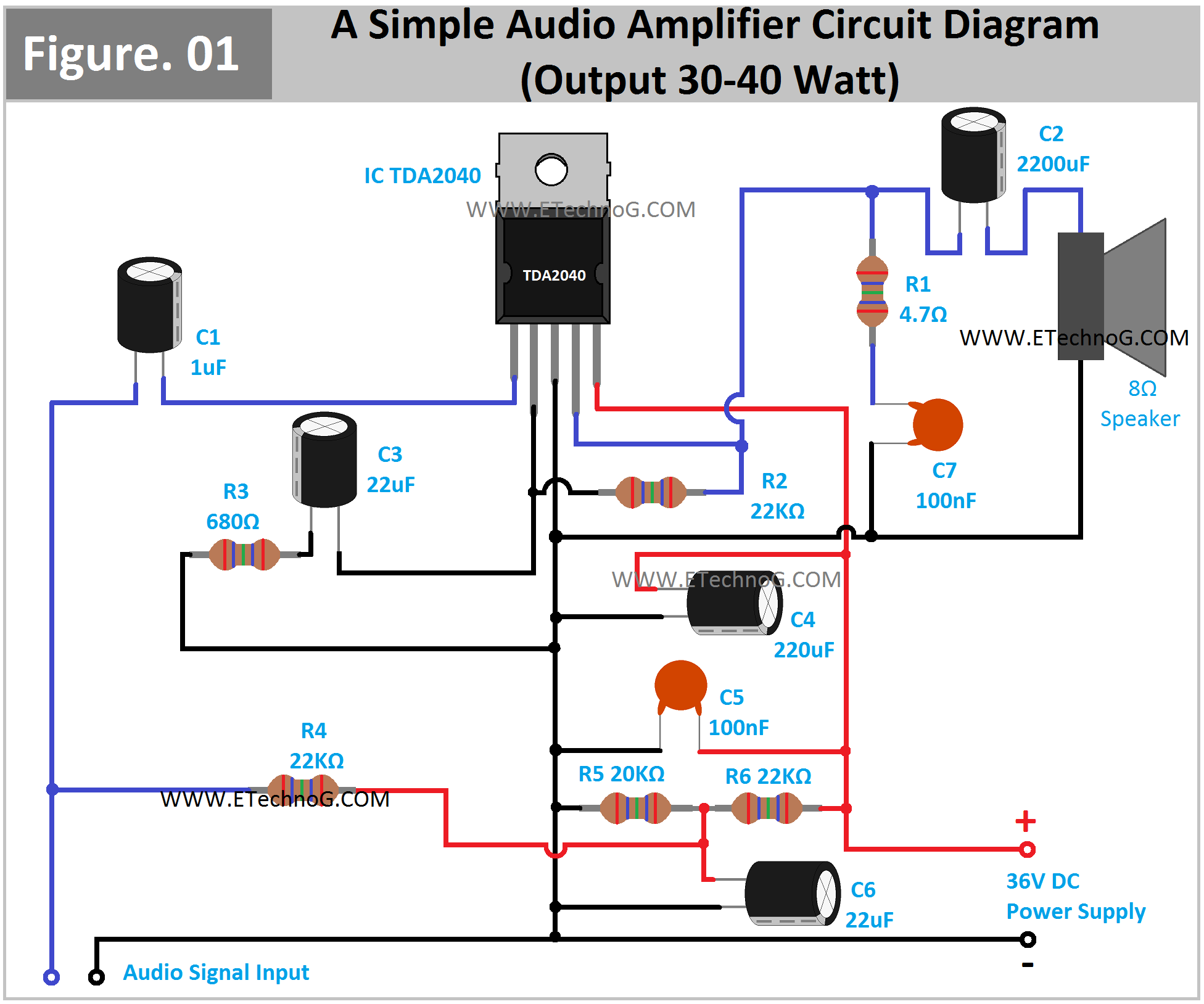 Wallpaper #0nfkJpMB-pgBXx60iKNz316 A Simple Homemade Audio Amplifier Circuit Diagram 30 40 Watt Etechnog