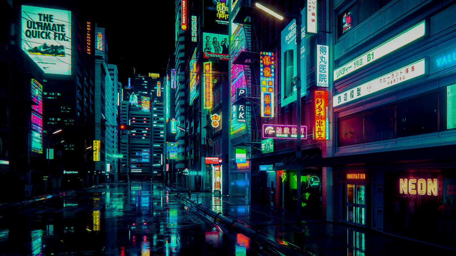 Wallpaper #Dm1laJcBycdYOYFTe3B195 Cyberpunk City Street Night 4K PC Wallpaper