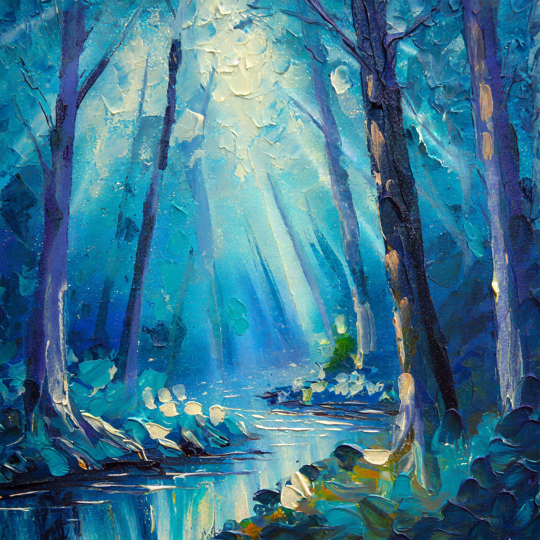 Wallpaper #CR32LJMBlOZrFDOkBM1J250 Acrylic Painting Idea Enchanted Forst Art Instruction for Beginners