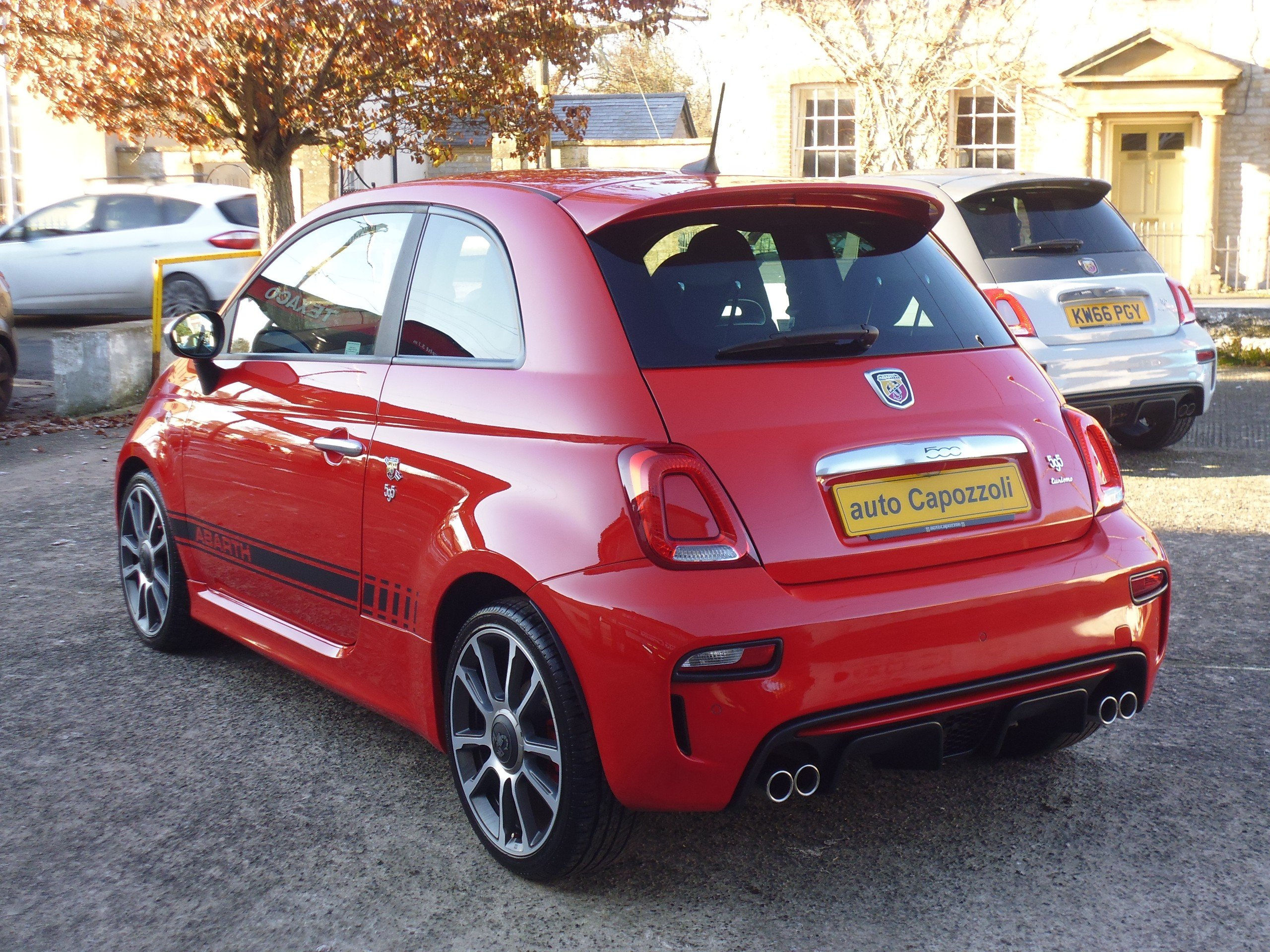 Wallpaper #a819a Front View of Black Fiat 500 Abarth Parked in the Street Editorial