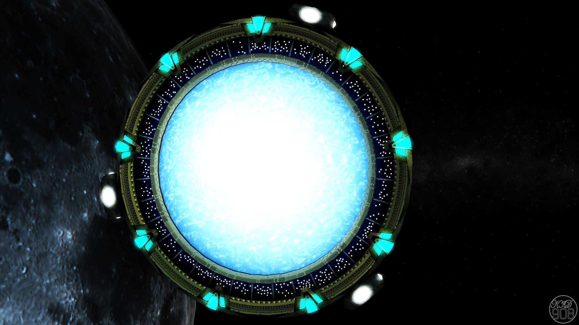 Wallpaper #NWegBpMBSpphPi3-J8JF247 Space Gate Scifi Meshescom