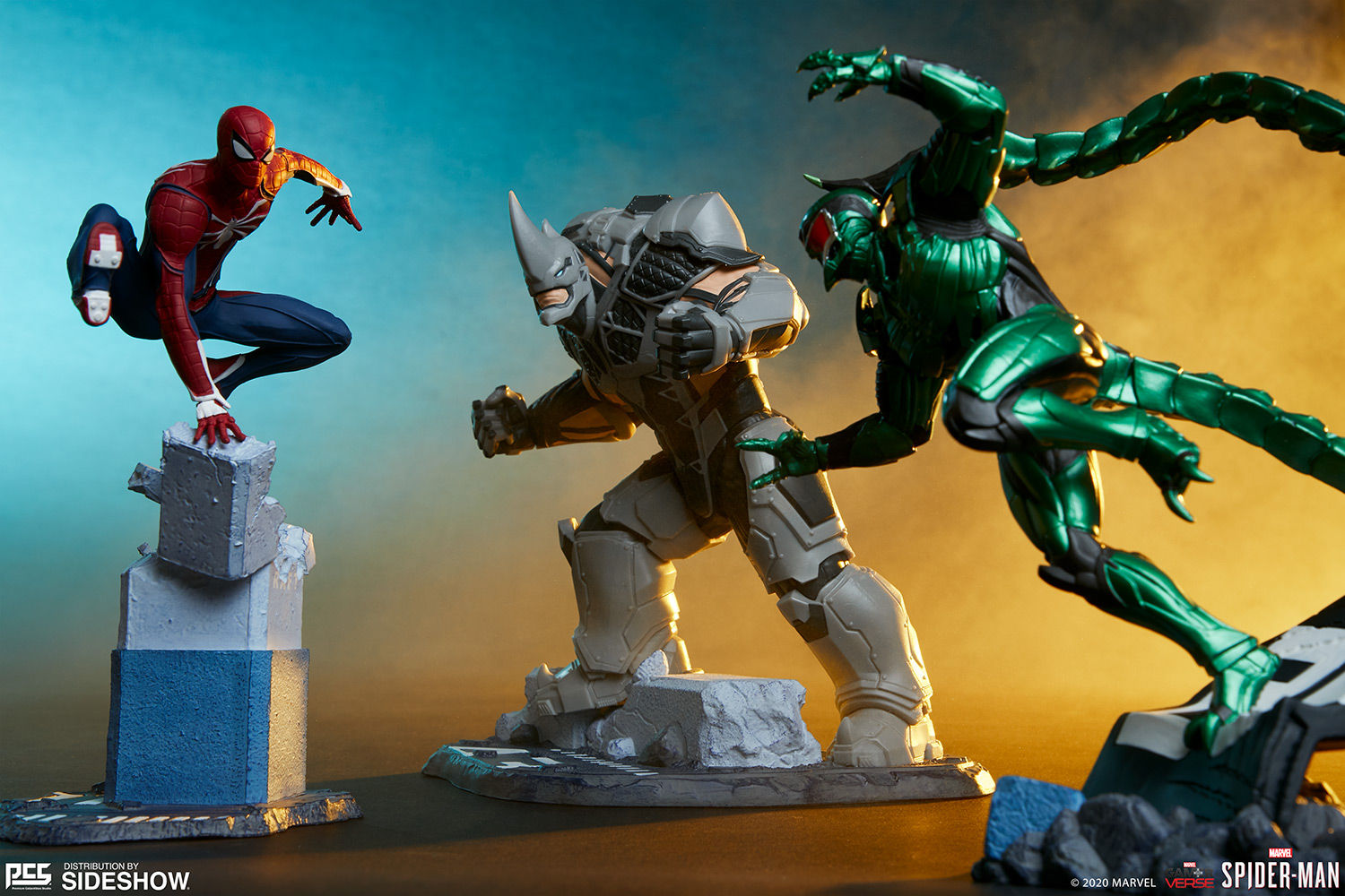 Wallpaper #1kBWMJMBJhL2WPbabcBr392 Marvels Spider Man PS4 Spider Man vs Rhino and Scorpion Statue Set