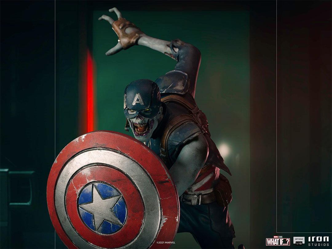 Wallpaper #URmANI8BtGB6xQ788J4E49 What if Zombie Captain America Statue by Iron Studios the