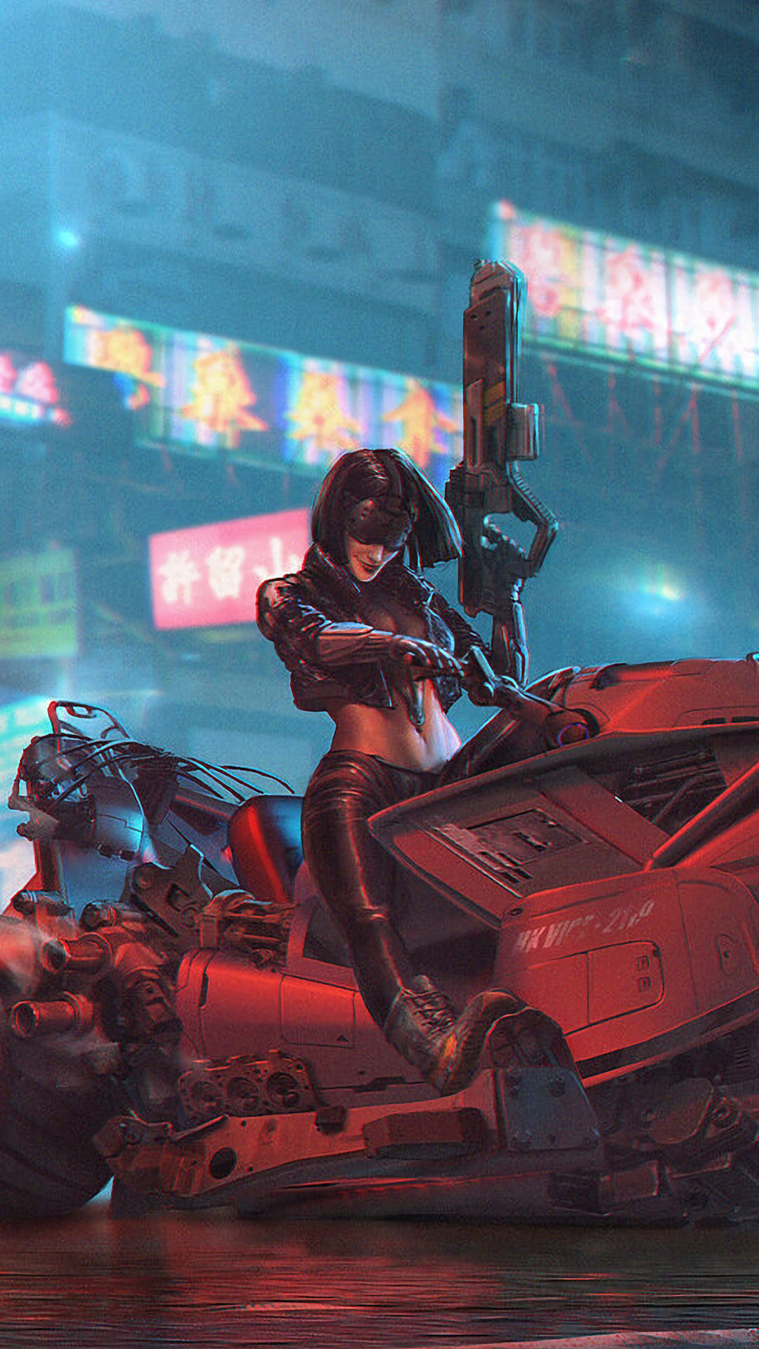 Wallpaper #Hn2b9I4Bnwiau_P6wRAz58 1080x1920 Cyberpunk Biker Artist Artwork Digital Art HD for iPhone