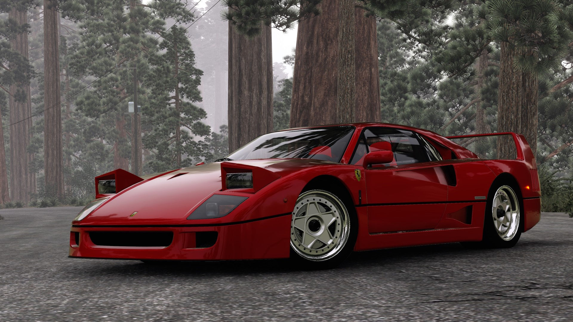 Wallpaper #XnMzio4BFI5NbQksnyJy7 A Red Ferrari F40 on a Snowy Road