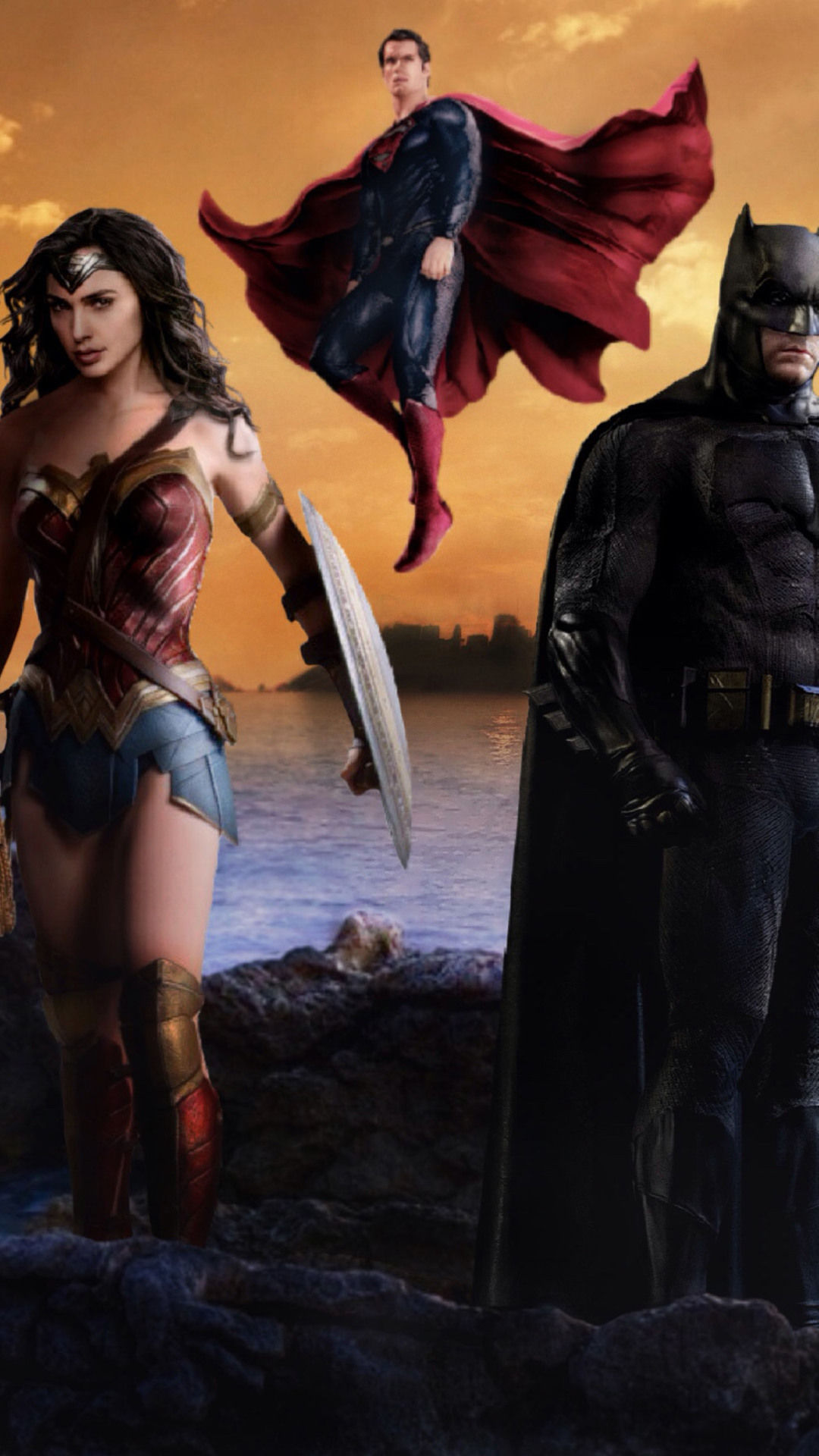 Wallpaper #oKl5KZMBMYaX5LKBAdPn453 1080x1920 Justice League Super Heroes Wonder Woman Batman Cyborg