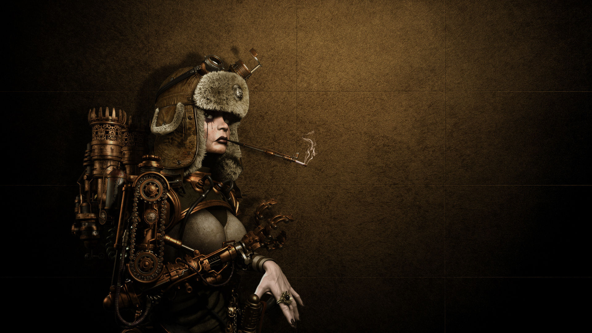 Wallpaper #OW0dapcBycdYOYFTOnEz110 1920x1080 Robot Girl Art Mechanism Metal Skull Costume