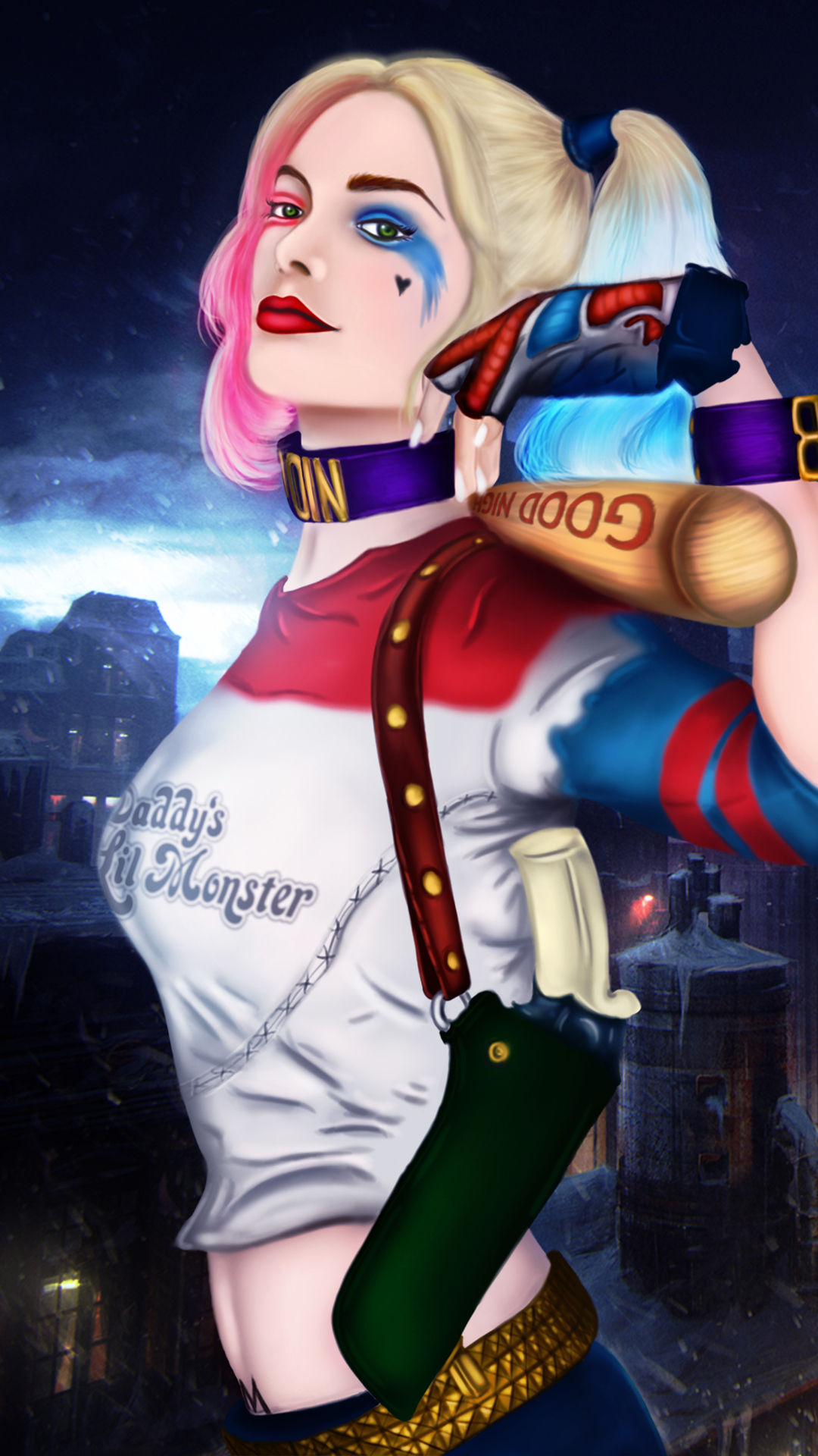 Wallpaper #YWcr-5IBSpphPi3-CZPD140 1080x1920 Harley Quinn Artist Digital Art HD Artwork Superheroes
